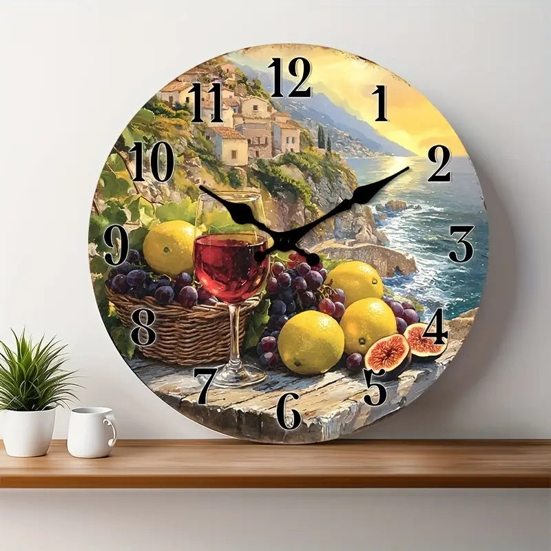 10x10 Decorative Wall Clock  – Ticking Wooden Wall Clock for Living Room or Hallway | vexyla#S1009