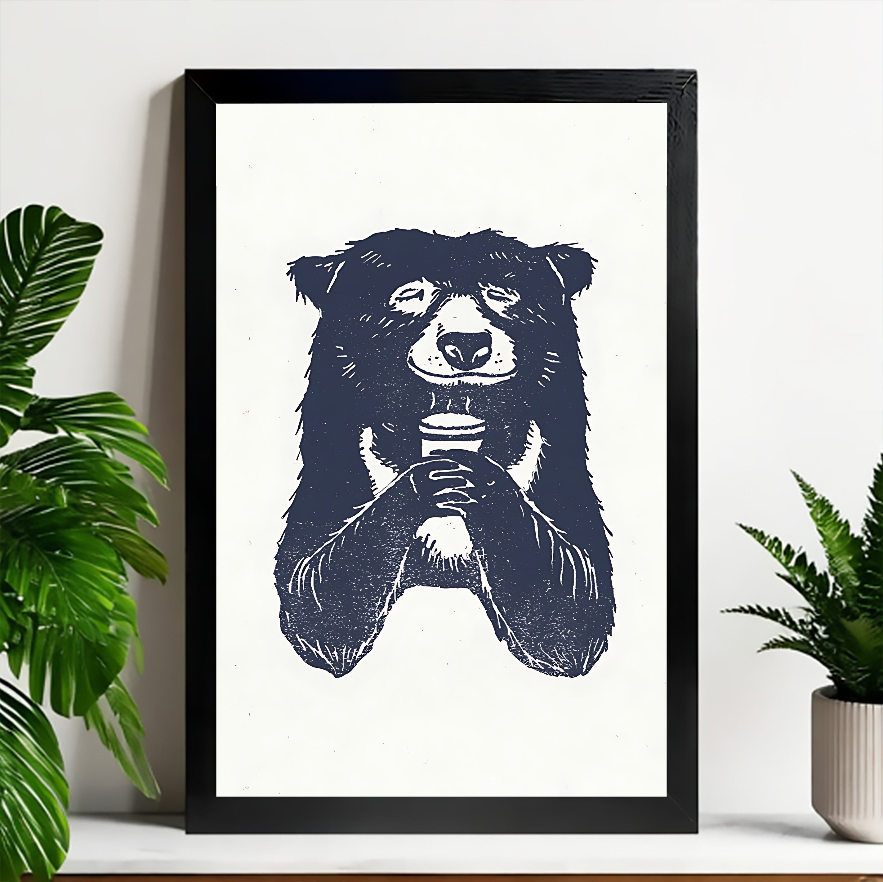 Neutral Abstract Framed Wall Art – Minimalist Line Art for Office or Studio | vexyla#M3455