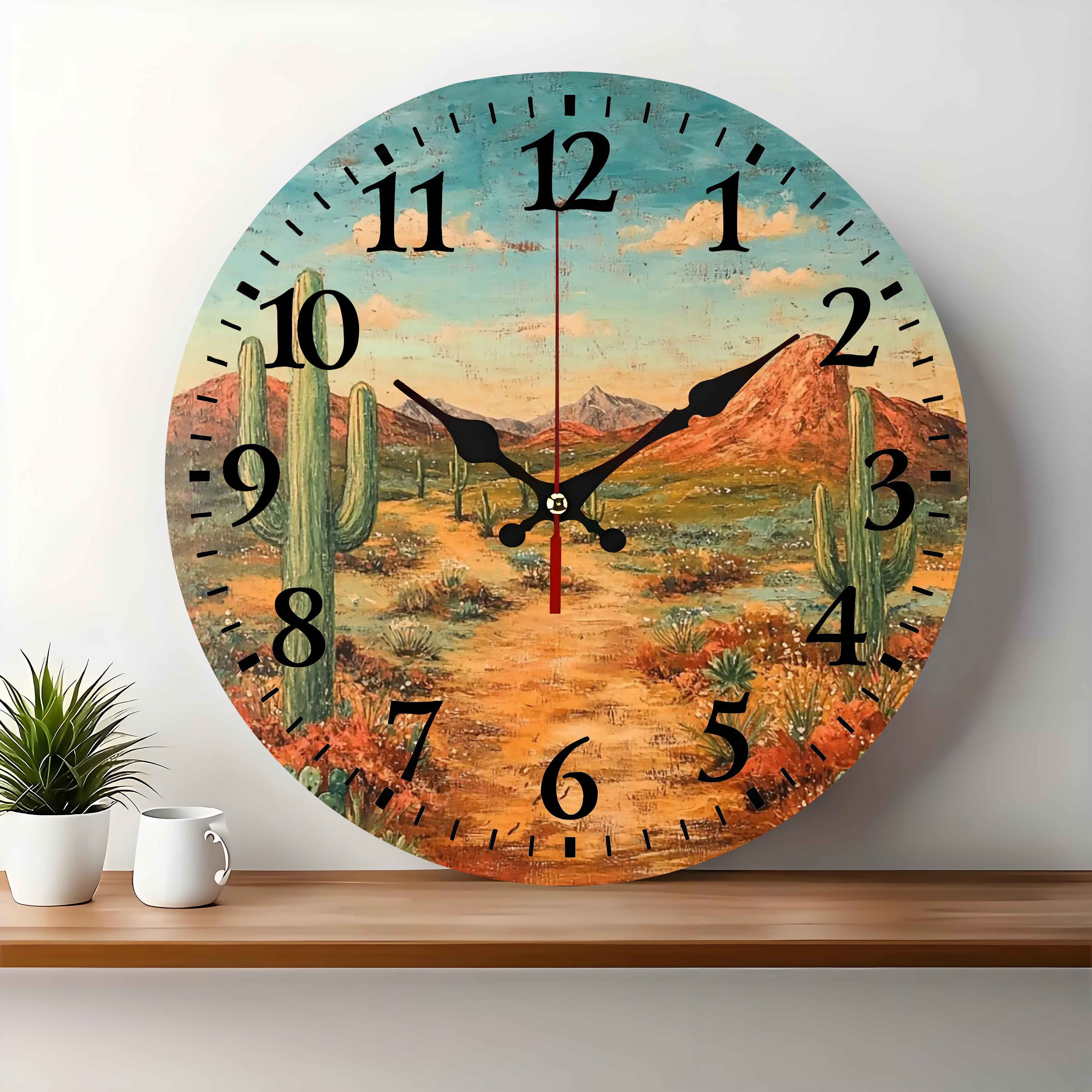 10x10 Decorative Wall Clock  – Ticking Wooden Wall Clock for Living Room or Hallway | vexyla#S1036