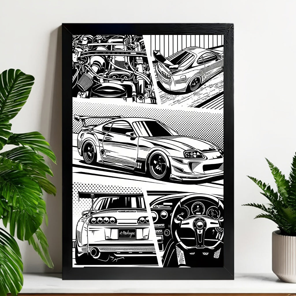 12x18 Neutral Abstract Framed Wall Art – Minimalist Line Art for Office or Studio | vexyla #M3049
