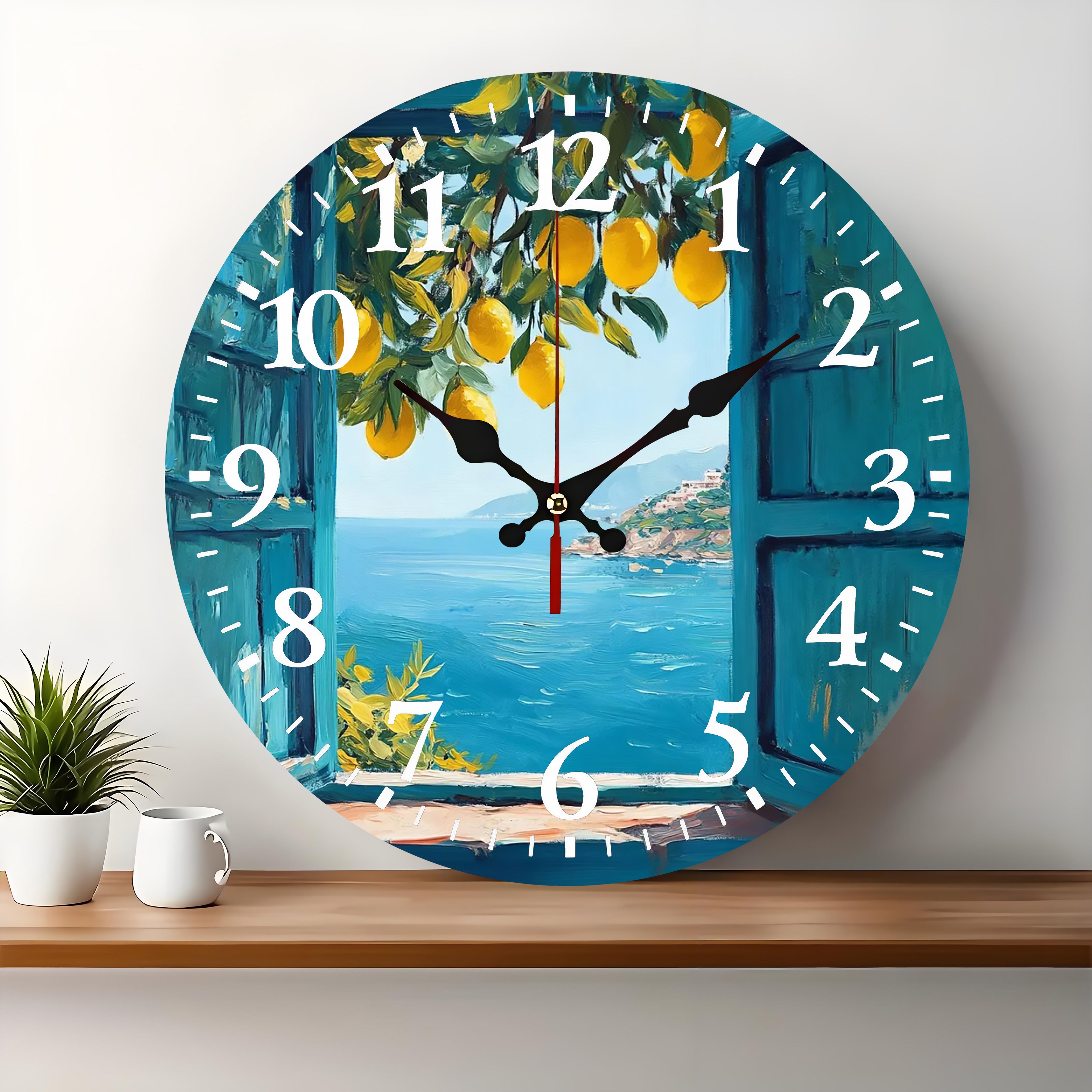 10x10 Decorative Wall Clock  – Ticking Wooden Wall Clock for Living Room or Hallway | vexyla#S1037