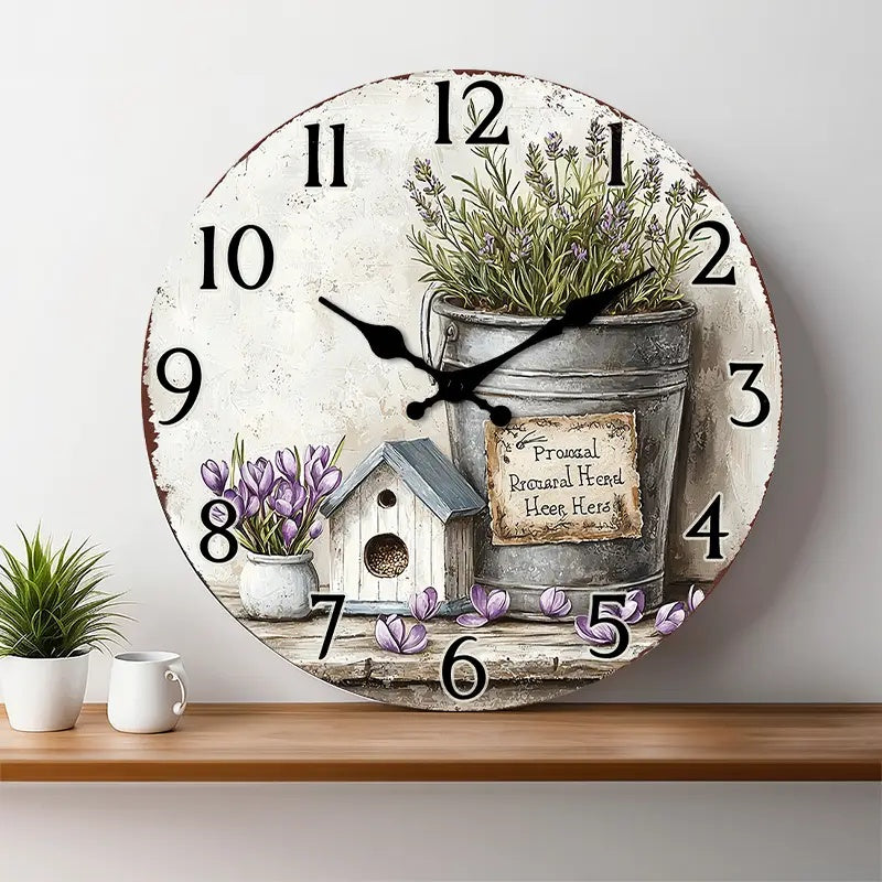 10x10 Decorative Wall Clock  – Ticking Wooden Wall Clock for Living Room or Hallway | vexyla#S1007