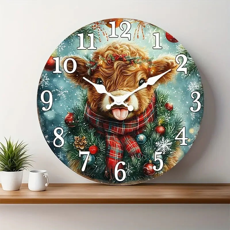 10x10 Decorative Wall Clock  – Ticking Wooden Wall Clock for Living Room or Hallway | vexyla#S1011