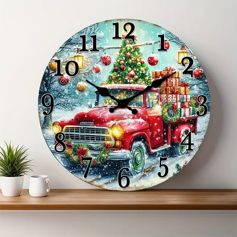 10x10 Decorative Wall Clock  – Ticking Wooden Wall Clock for Living Room or Hallway | vexyla#S1012