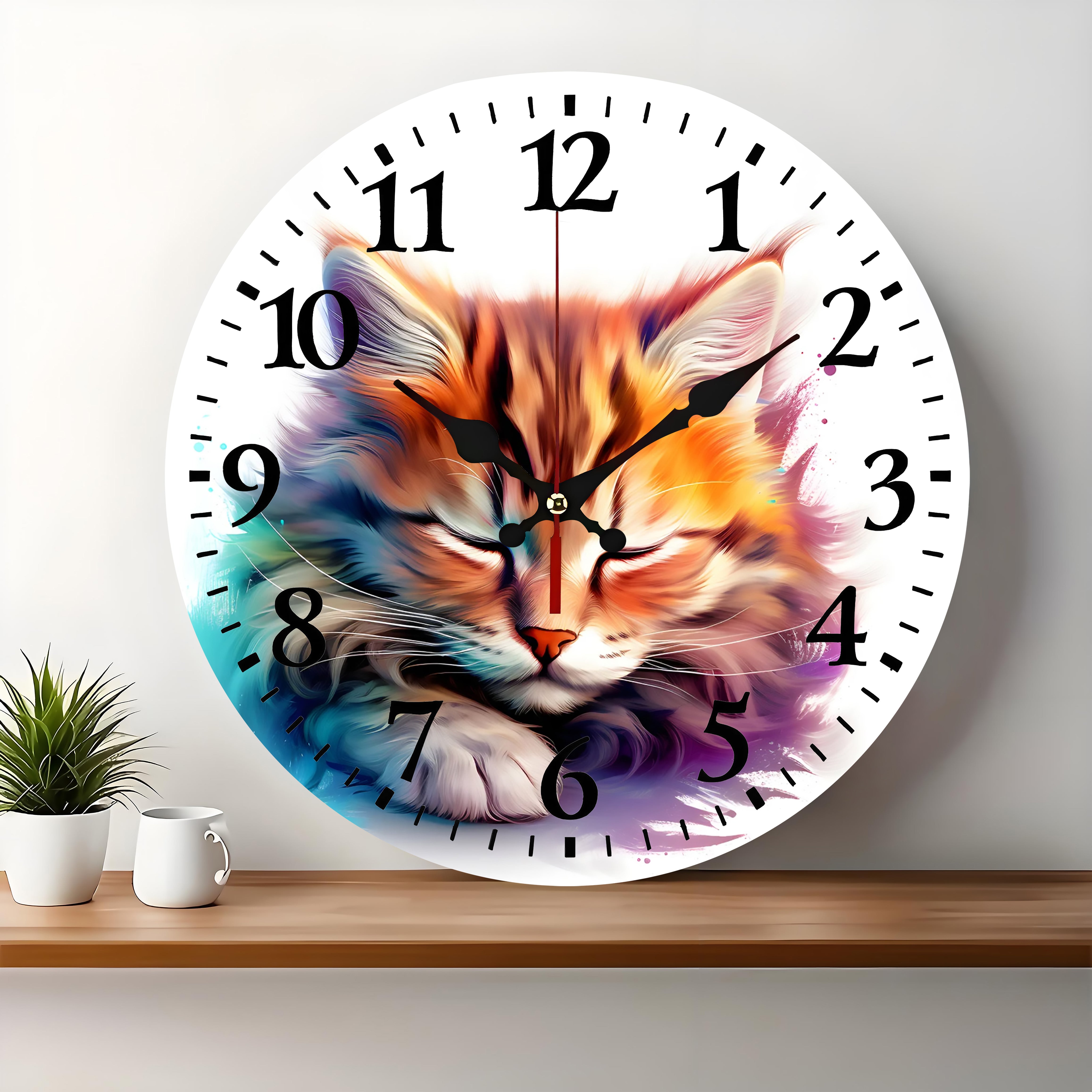 10x10 Decorative Wall Clock  – Ticking Wooden Wall Clock for Living Room or Hallway | vexyla#S1038