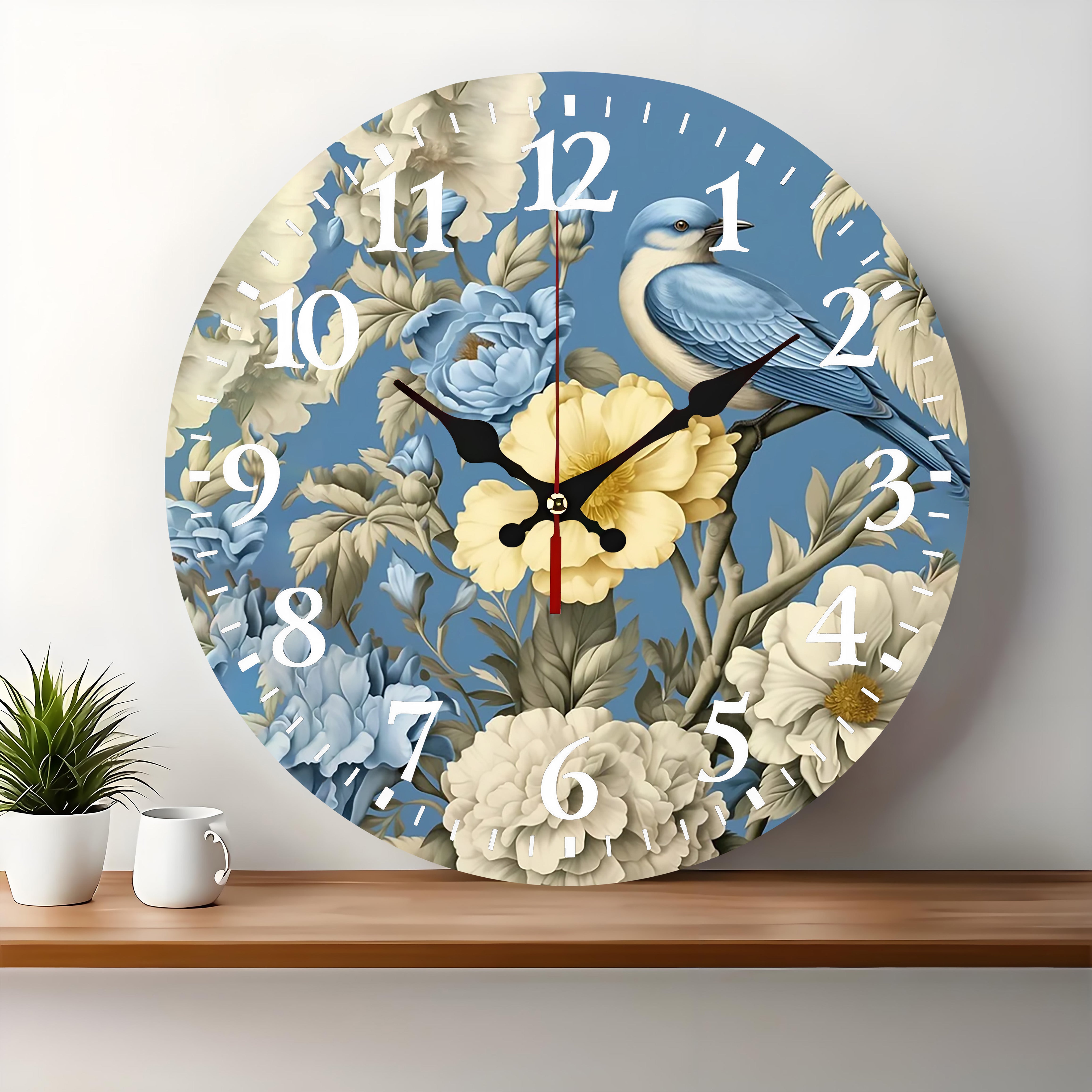 10x10 Decorative Wall Clock  – Ticking Wooden Wall Clock for Living Room or Hallway | vexyla#S1039