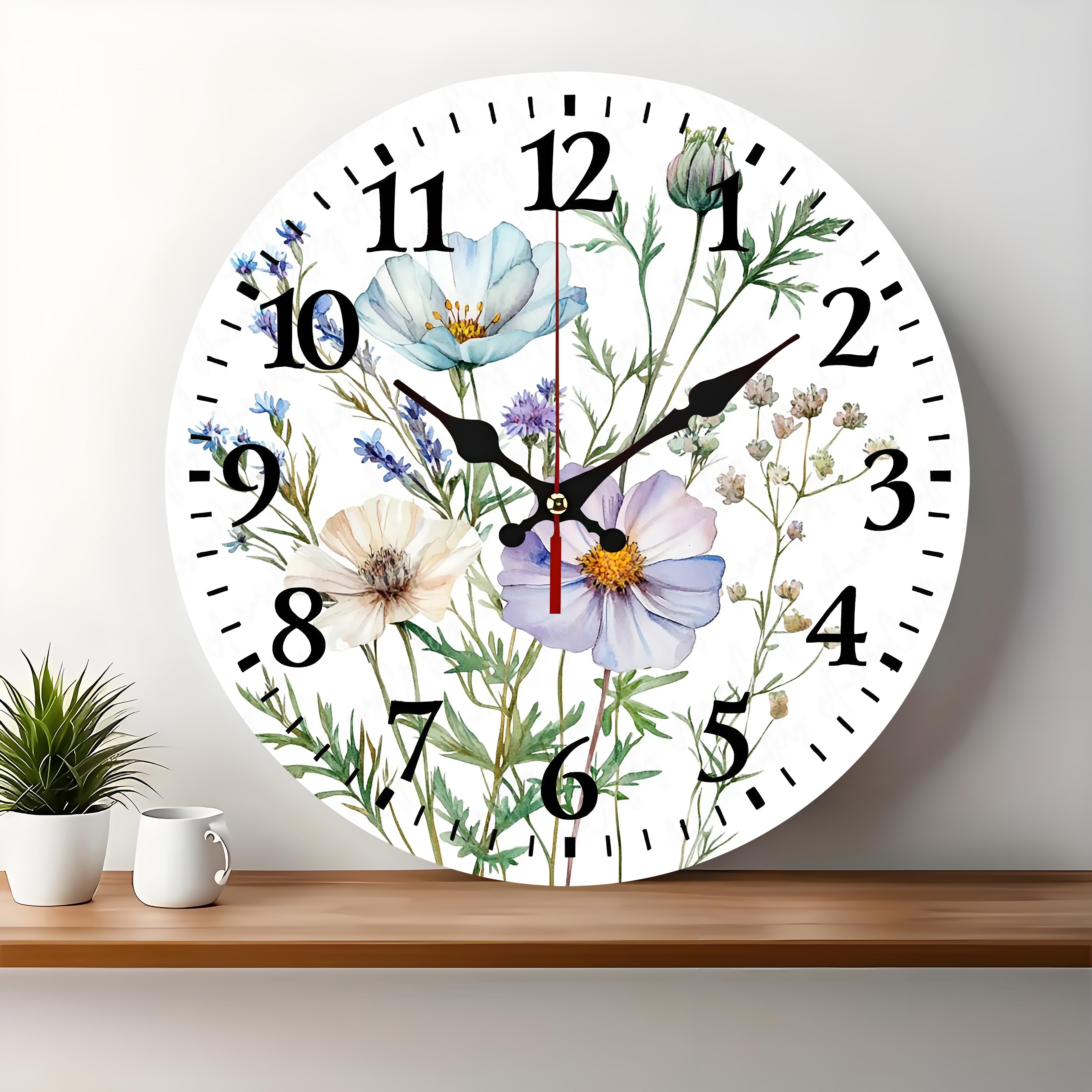 10x10 Decorative Wall Clock  – Ticking Wooden Wall Clock for Living Room or Hallway | vexyla#S1040