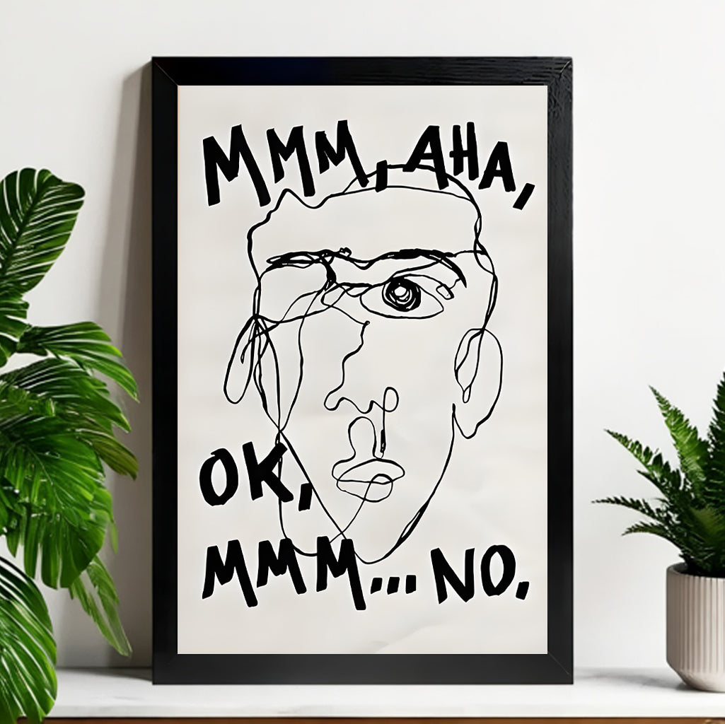 Neutral Abstract Framed Wall Art – Minimalist Line Art for Office or Studio | vexyla#M3319