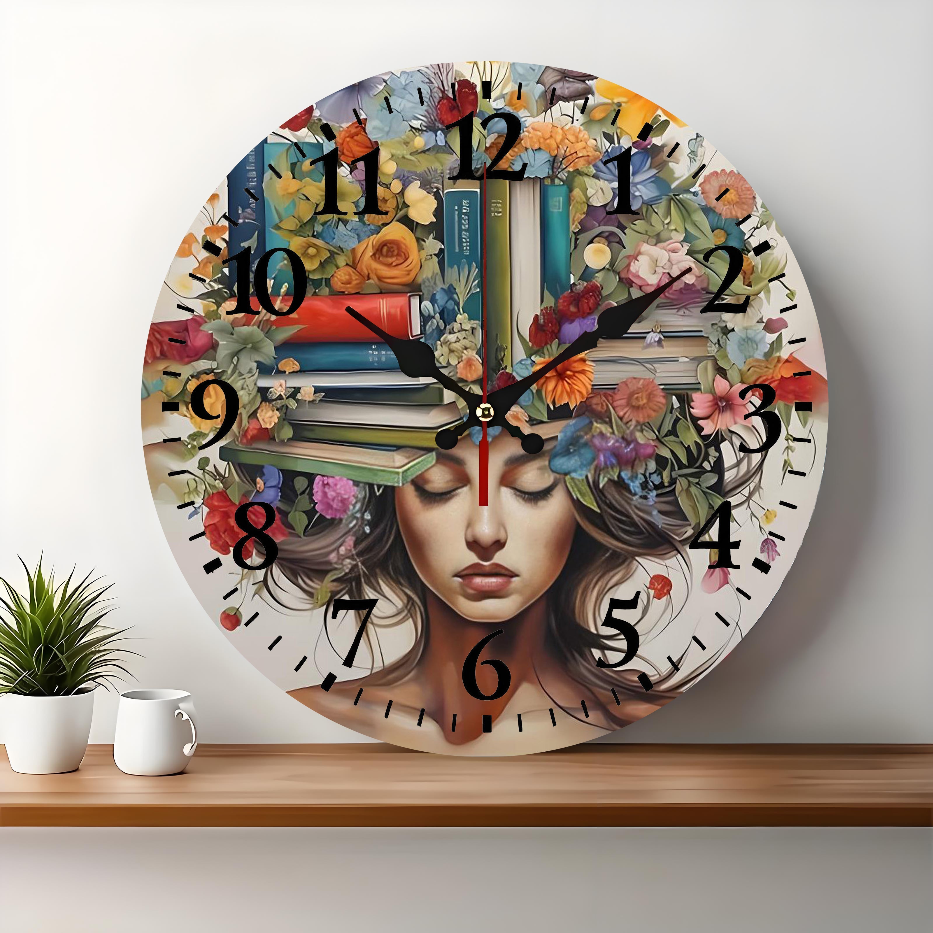 10x10 Decorative Wall Clock  – Ticking Wooden Wall Clock for Living Room or Hallway | vexyla#S1019