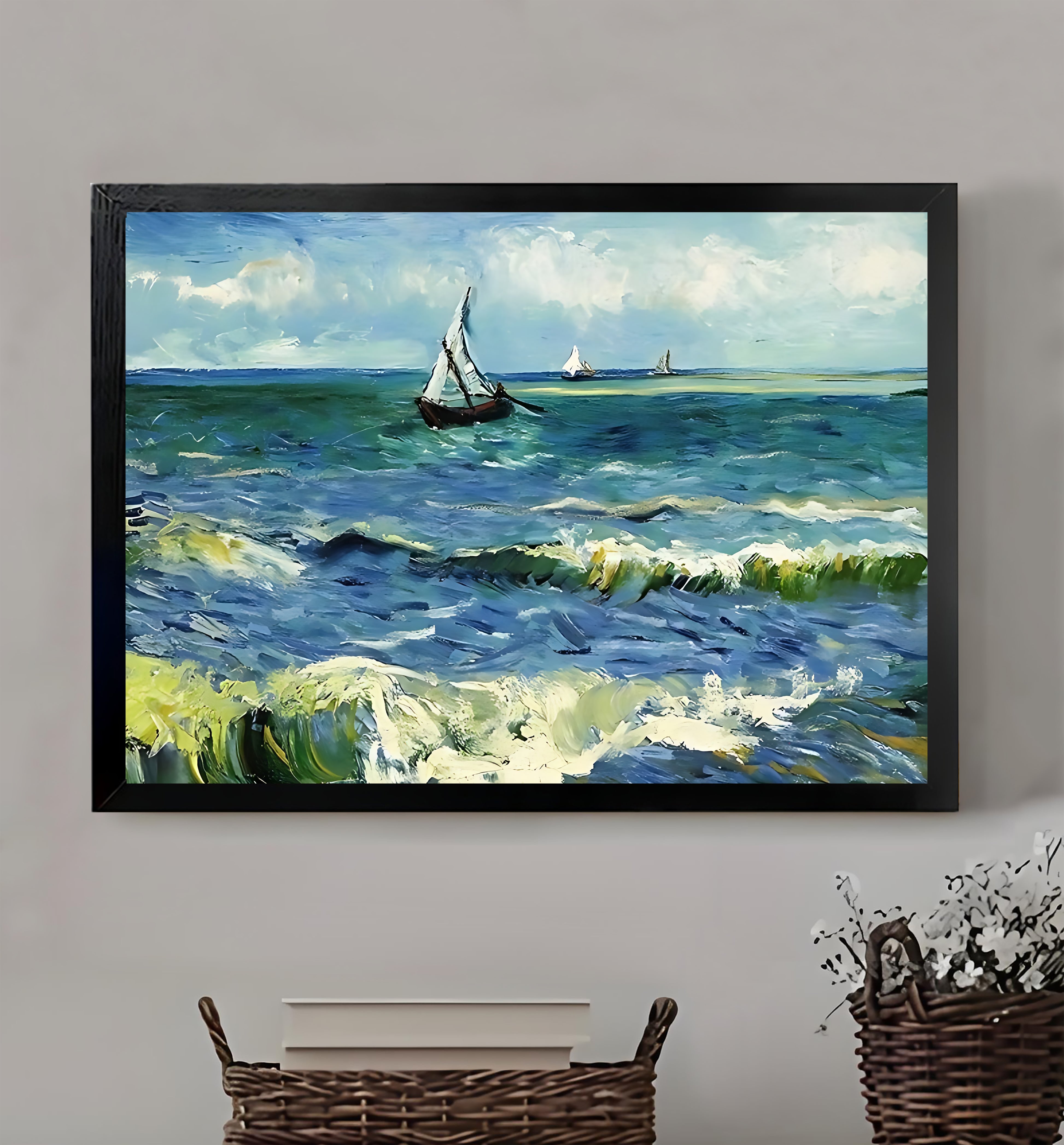 12x18 Neutral Abstract Framed Wall Art – Minimalist Line Art for Office or Studio | vexyla #M3159