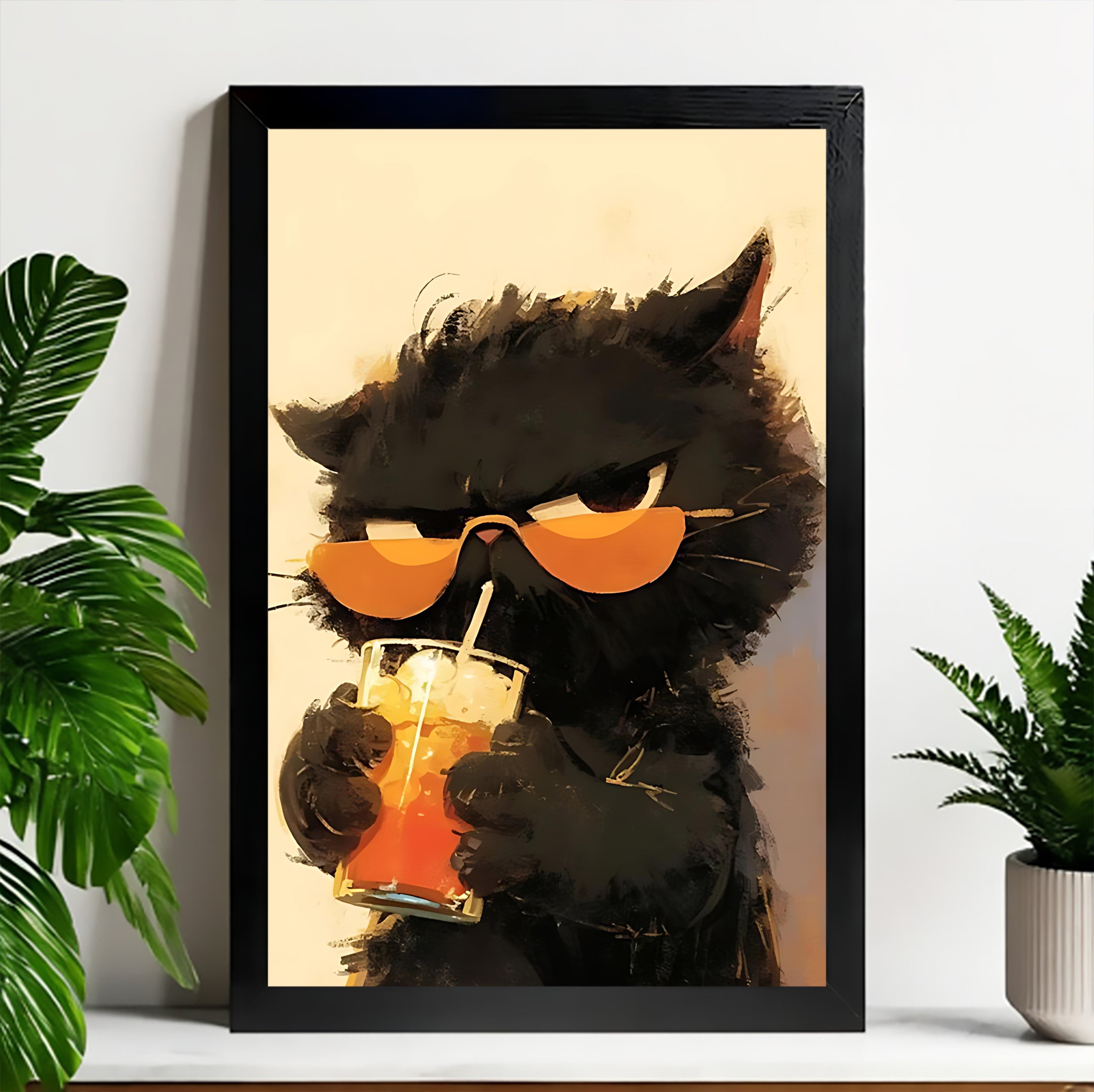 Neutral Abstract Framed Wall Art – Minimalist Line Art for Office or Studio | vexyla#M3421
