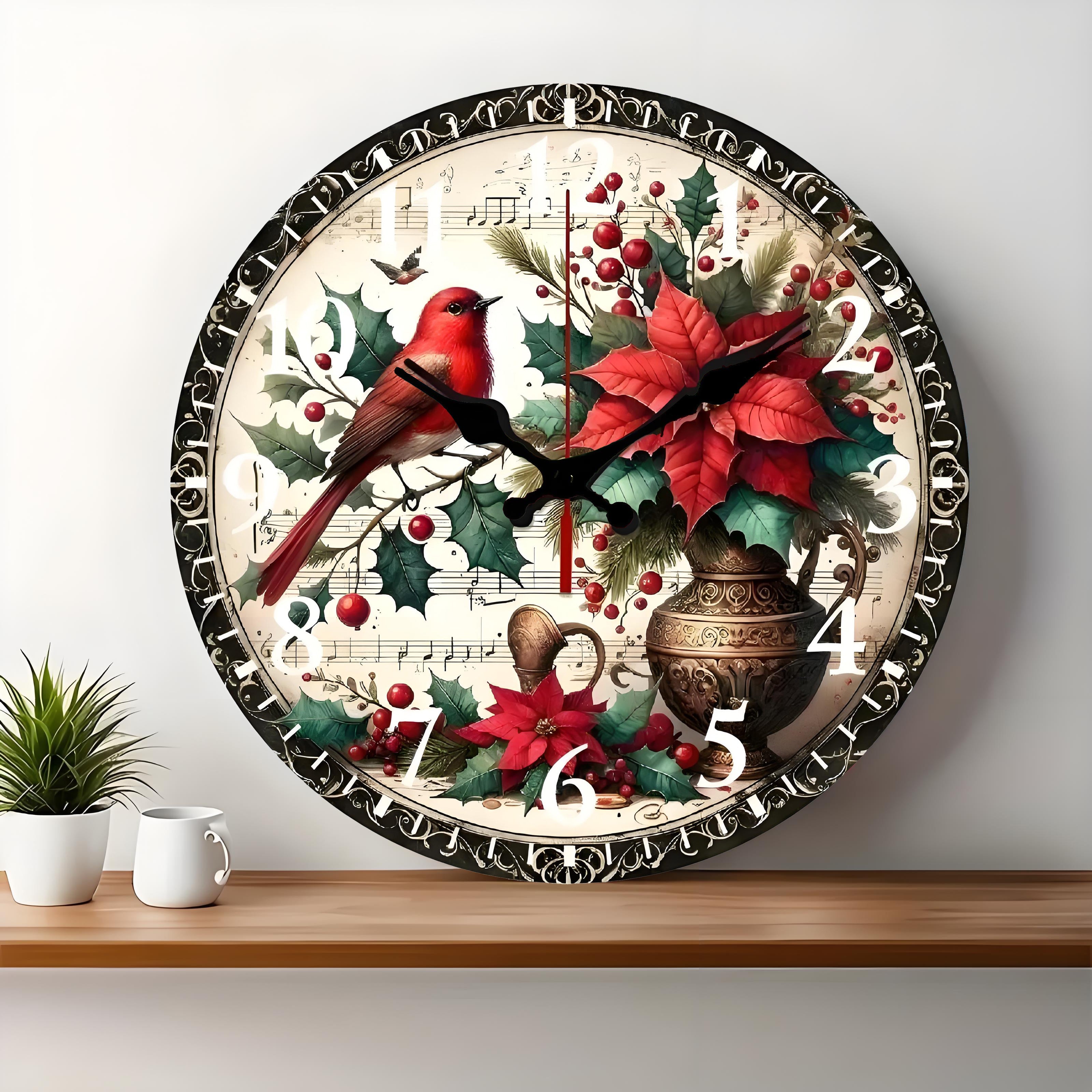 10x10 Decorative Wall Clock  – Ticking Wooden Wall Clock for Living Room or Hallway | vexyla#S1013