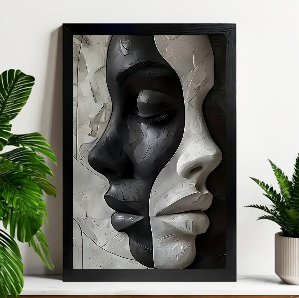 12x18 Neutral Abstract Framed Wall Art – Minimalist Line Art for Office or Studio | vexyla#M3104