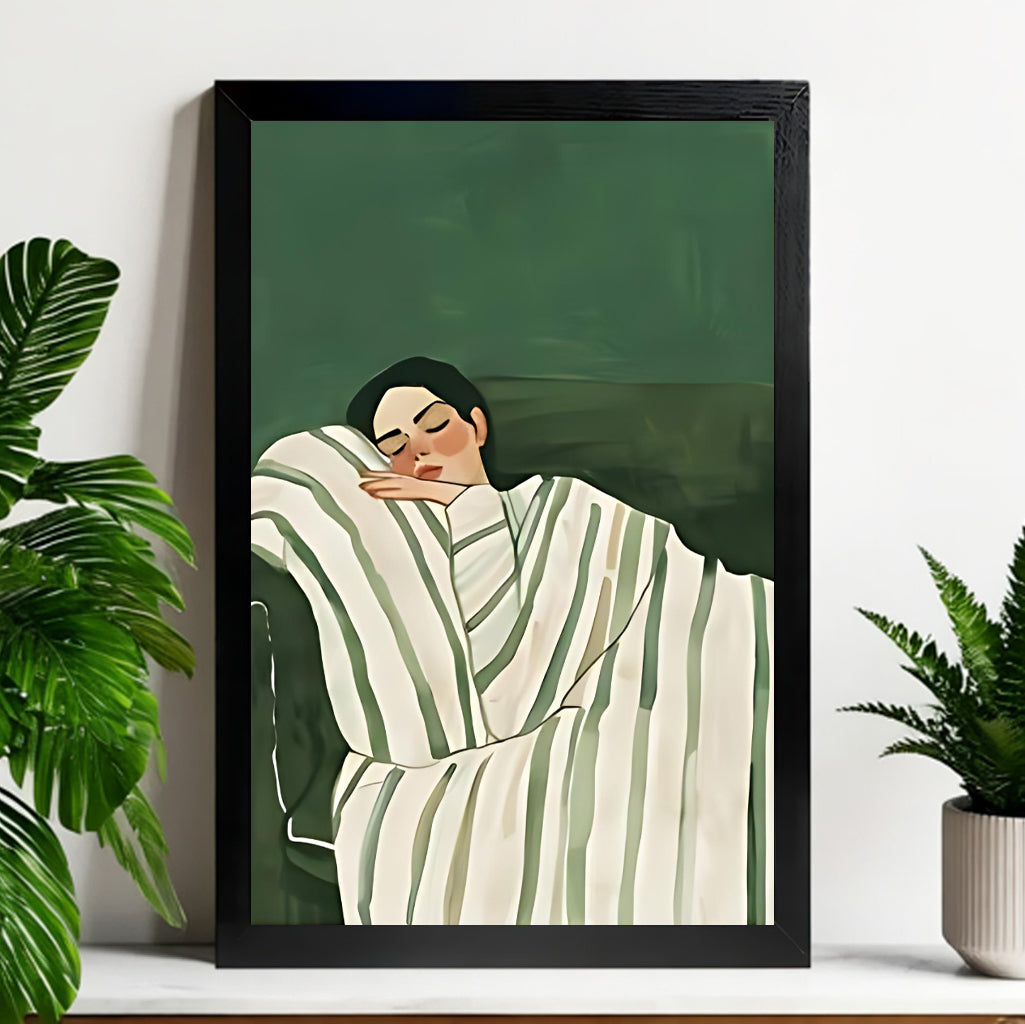 12x18 Neutral Abstract Framed Wall Art – Minimalist Line Art for Office or Studio | vexyla #M3091