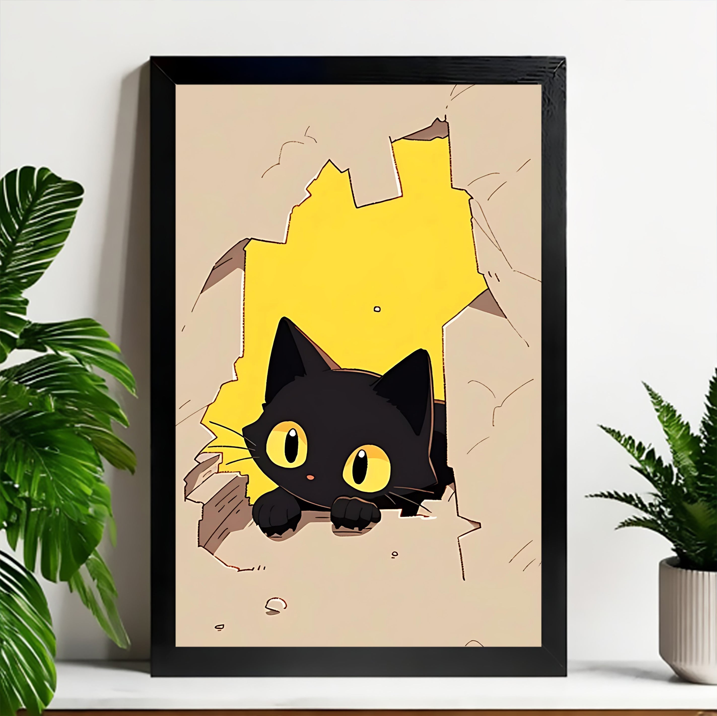 Neutral Abstract Framed Wall Art – Minimalist Line Art for Office or Studio | vexyla#M3422