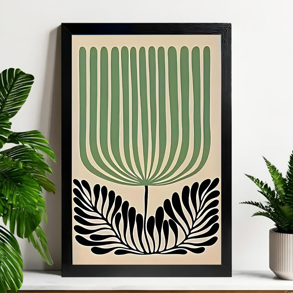 Neutral Abstract Framed Wall Art – Minimalist Line Art for Office or Studio | vexyla#M3232