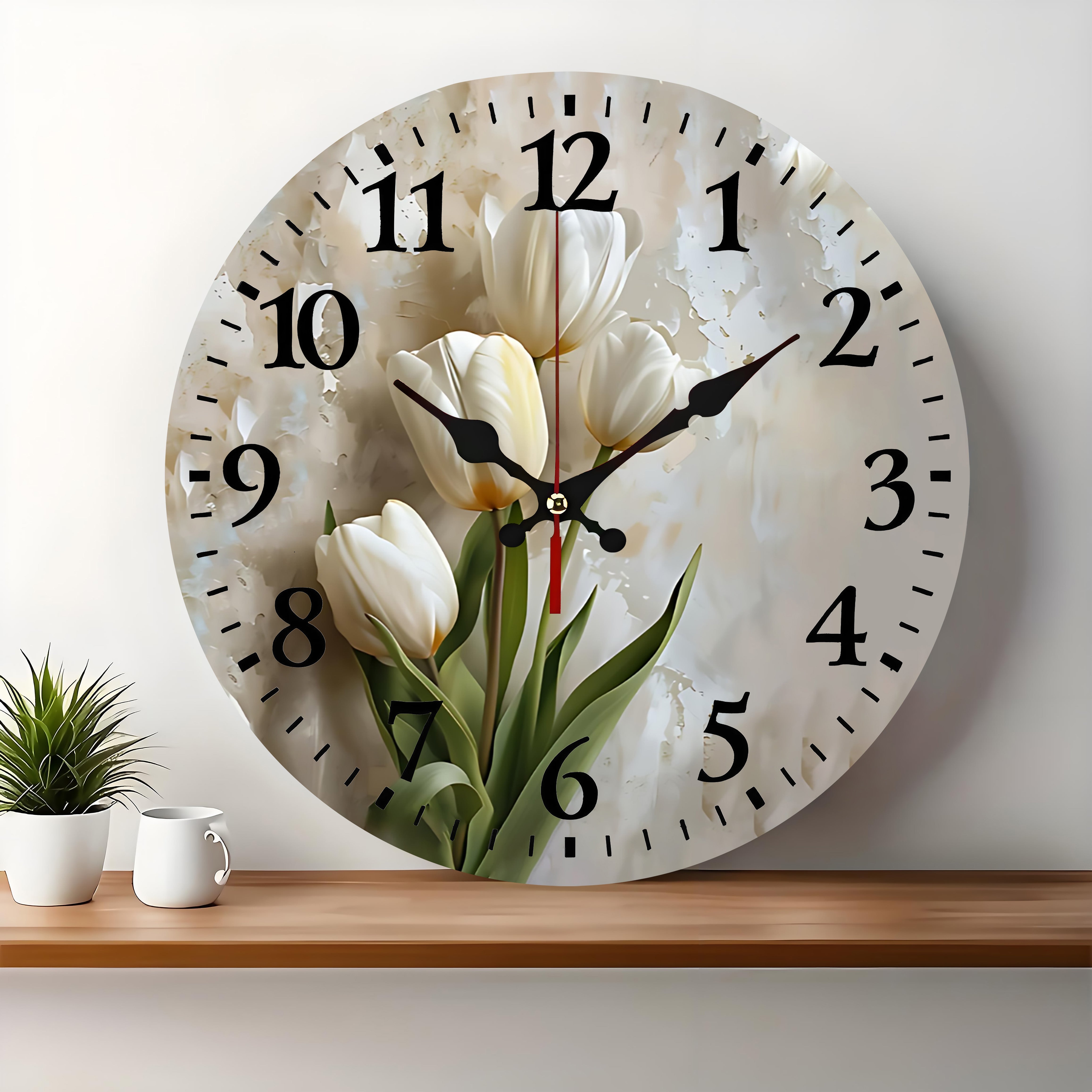 10x10 Decorative Wall Clock  – Ticking Wooden Wall Clock for Living Room or Hallway | vexyla#S1042