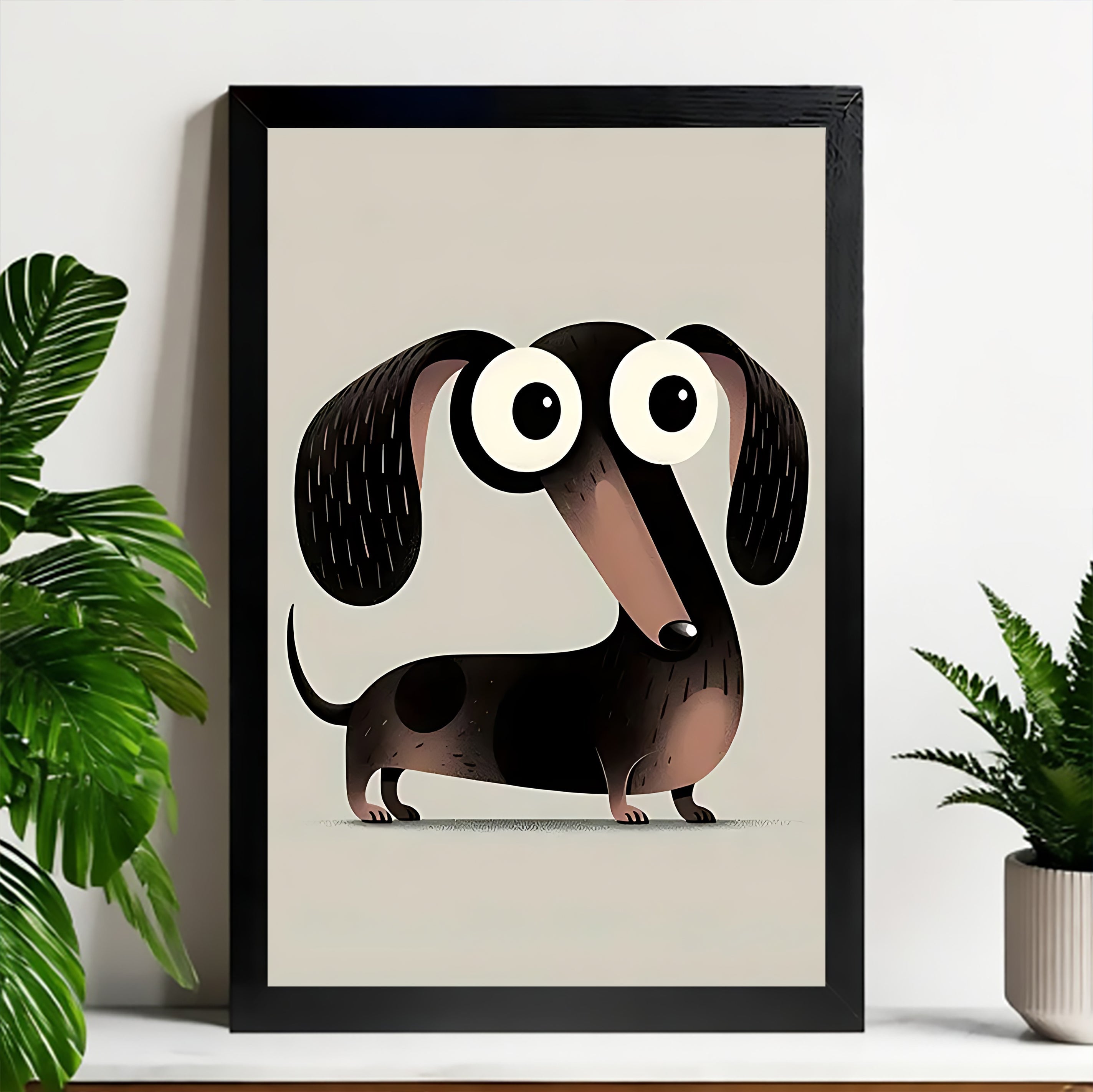 Neutral Abstract Framed Wall Art – Minimalist Line Art for Office or Studio | vexyla#M3486