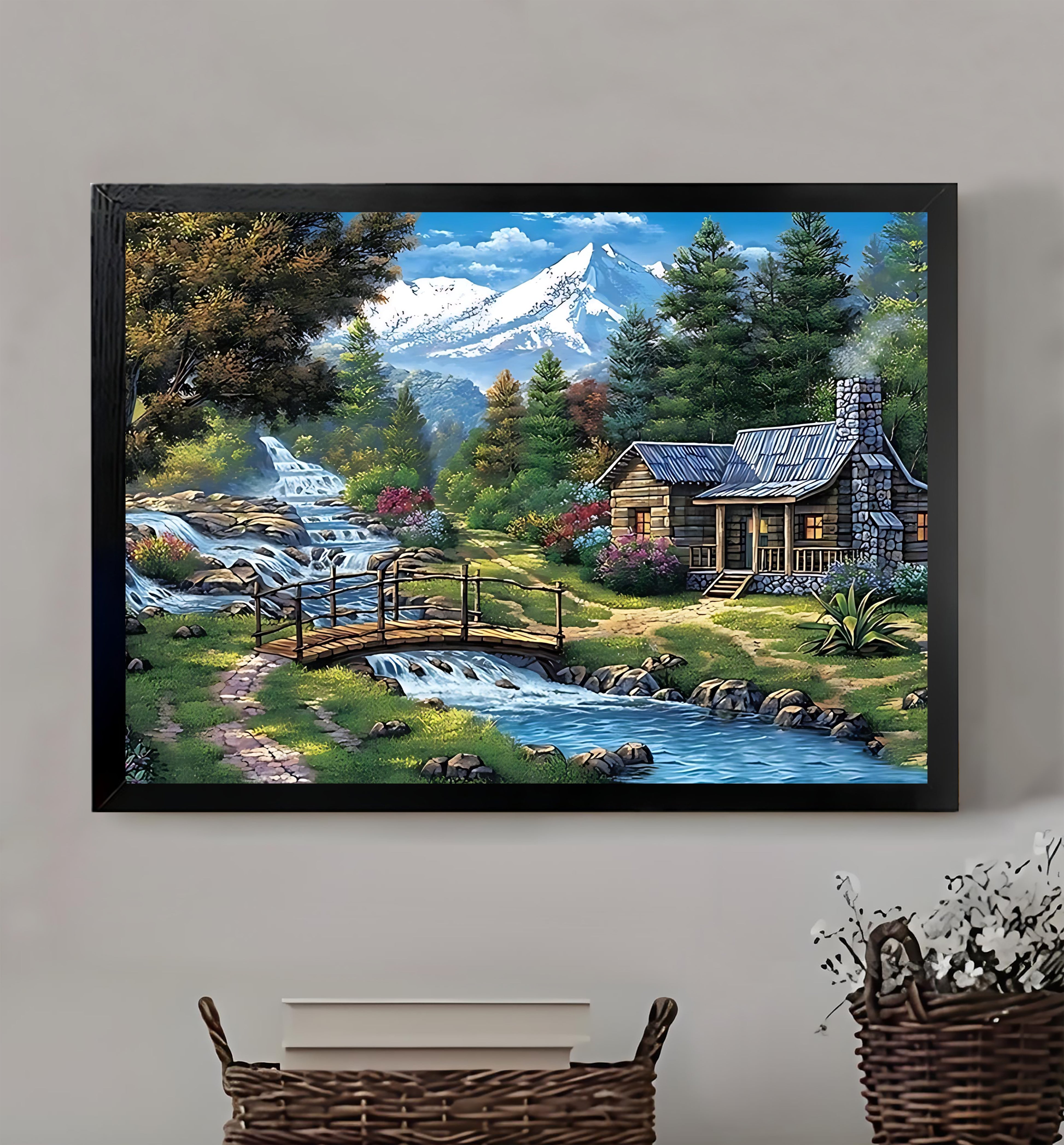 12x18 Neutral Abstract Framed Wall Art – Minimalist Line Art for Office or Studio | vexyla #M3160