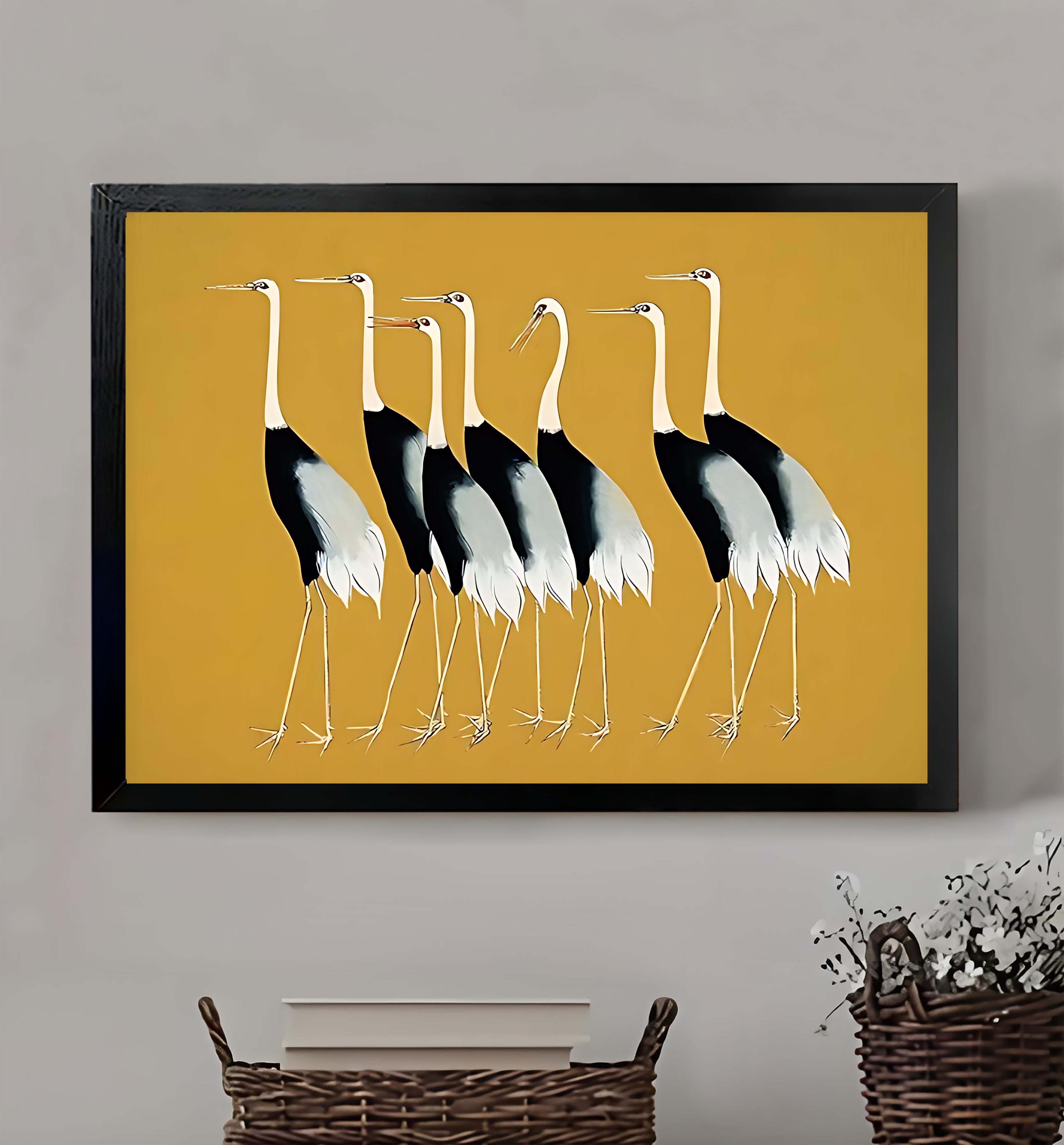 12x18 Neutral Abstract Framed Wall Art – Minimalist Line Art for Office or Studio | vexyla #M3139