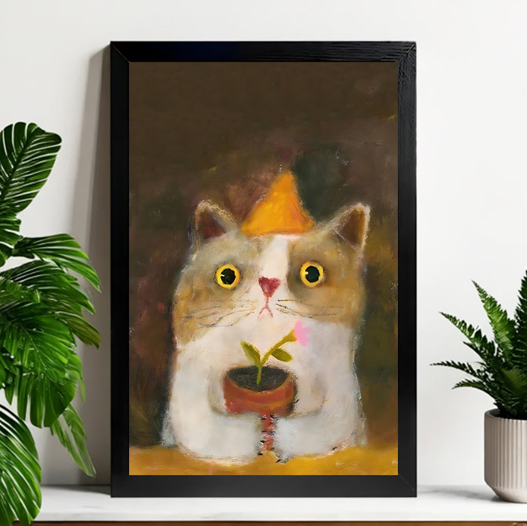 Neutral Abstract Framed Wall Art – Minimalist Line Art for Office or Studio | vexyla#M3405
