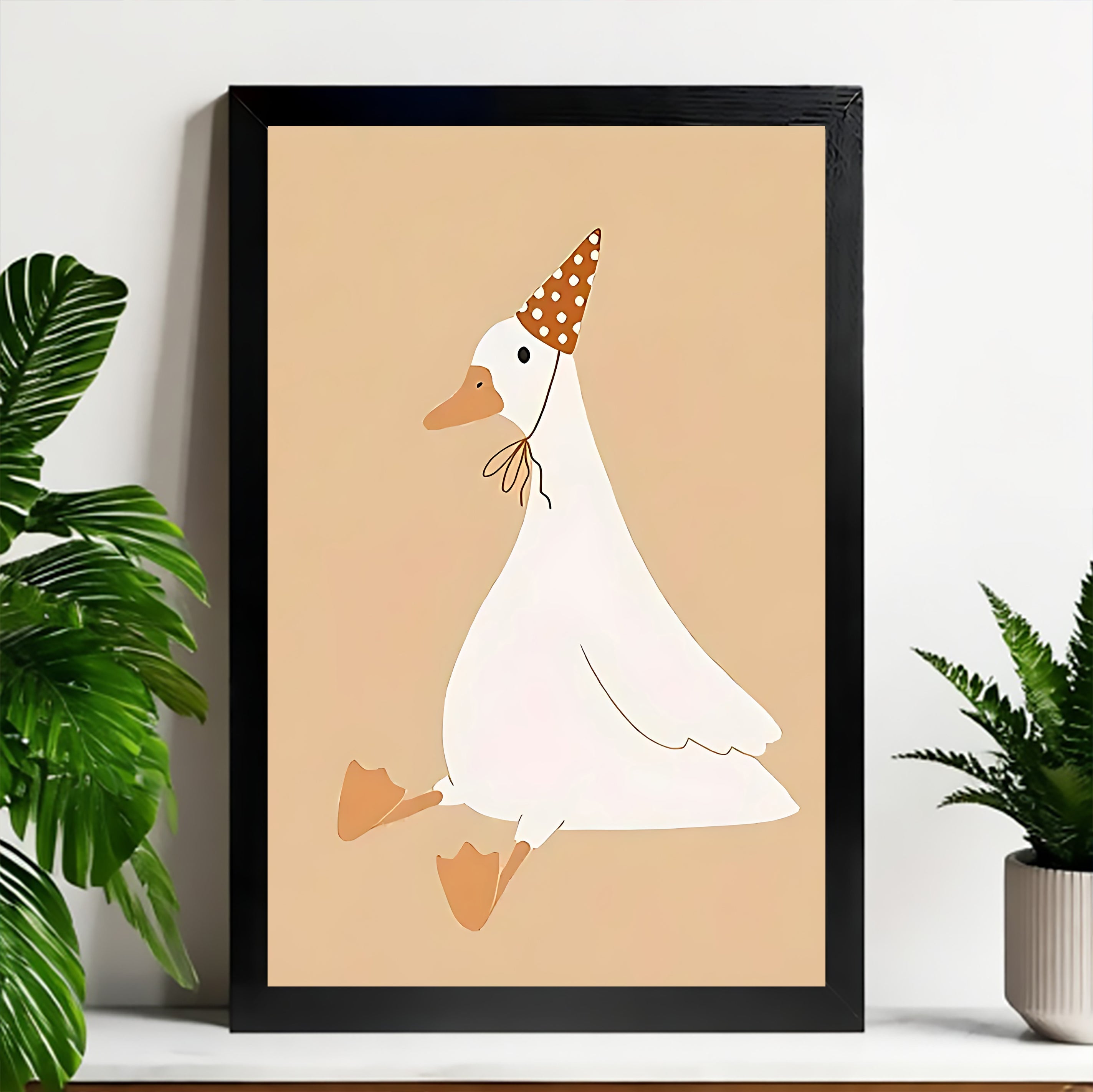 Neutral Abstract Framed Wall Art – Minimalist Line Art for Office or Studio | vexyla#M3432