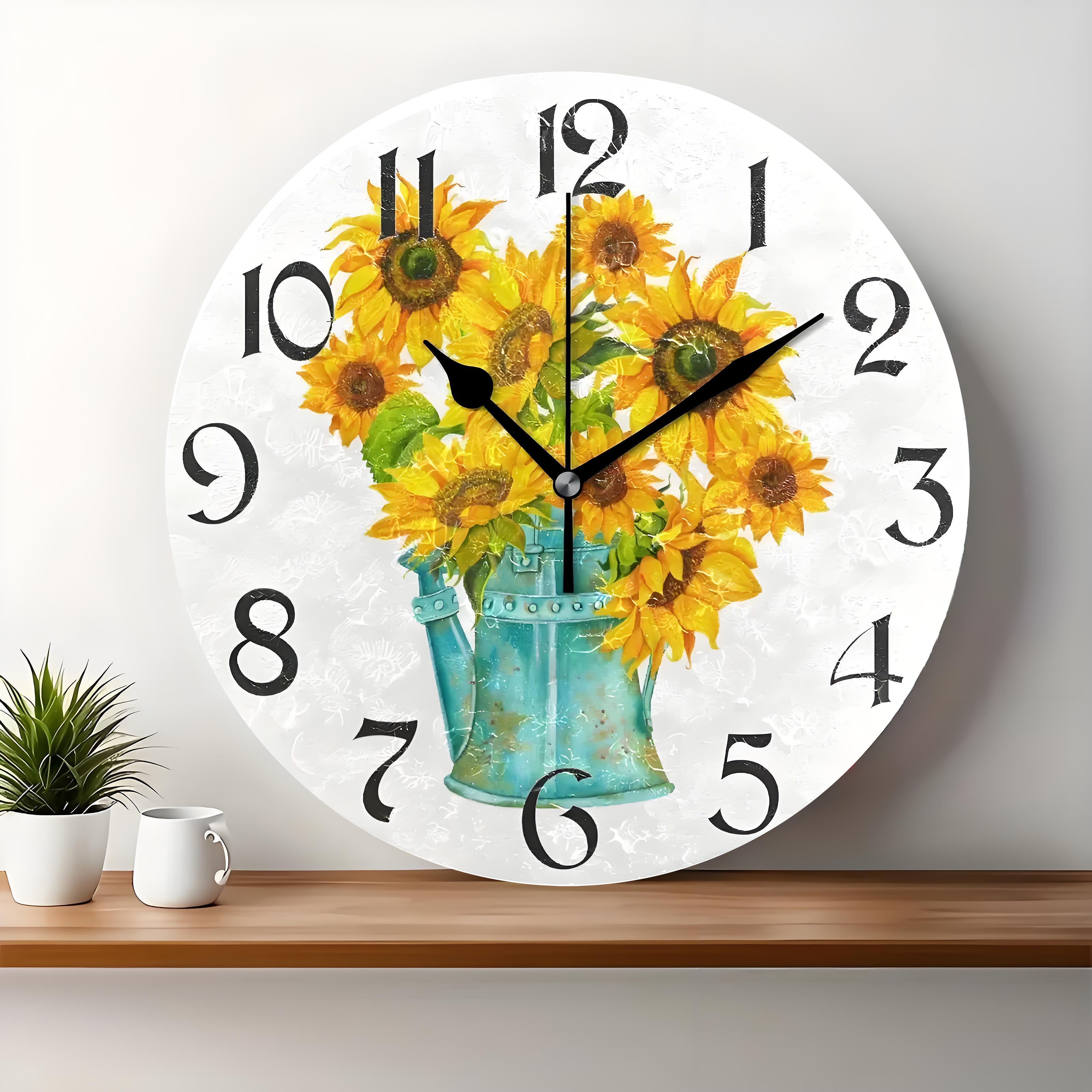 10x10 Decorative Wall Clock  – Ticking Wooden Wall Clock for Living Room or Hallway | vexyla#S1015
