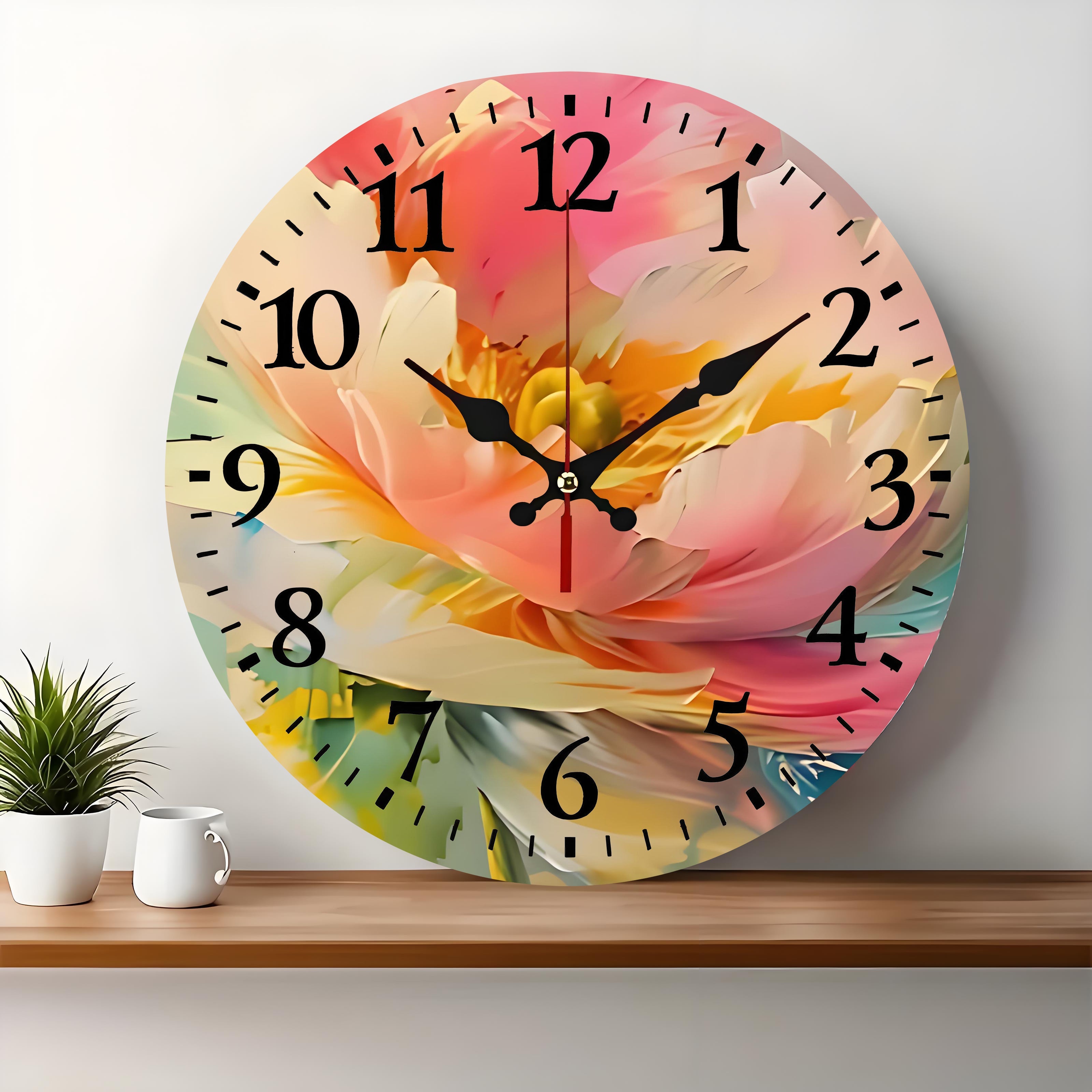 10x10 Decorative Wall Clock  – Ticking Wooden Wall Clock for Living Room or Hallway | vexyla#S1021