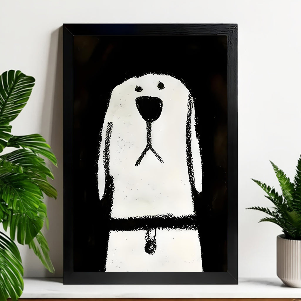 Neutral Abstract Framed Wall Art – Minimalist Line Art for Office or Studio | vexyla#M3251