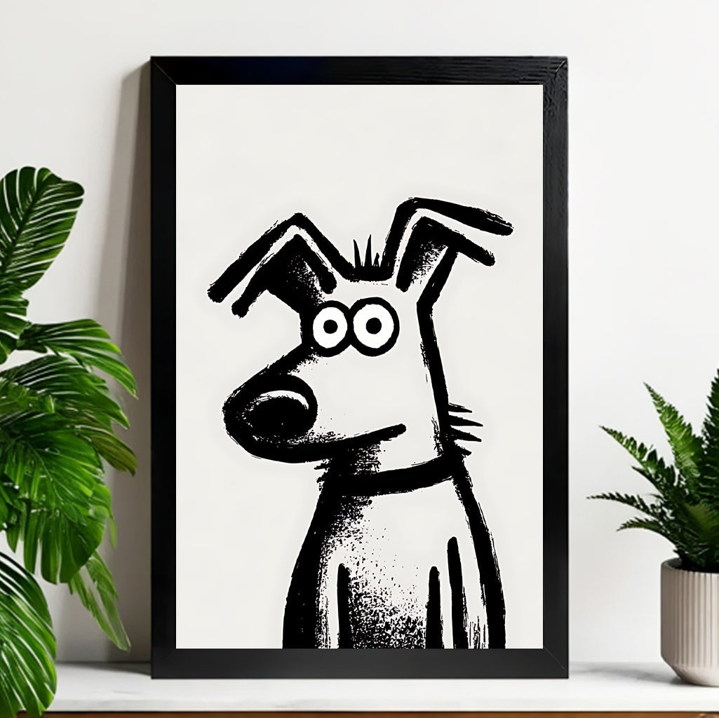 Neutral Abstract Framed Wall Art – Minimalist Line Art for Office or Studio | vexyla#M3285