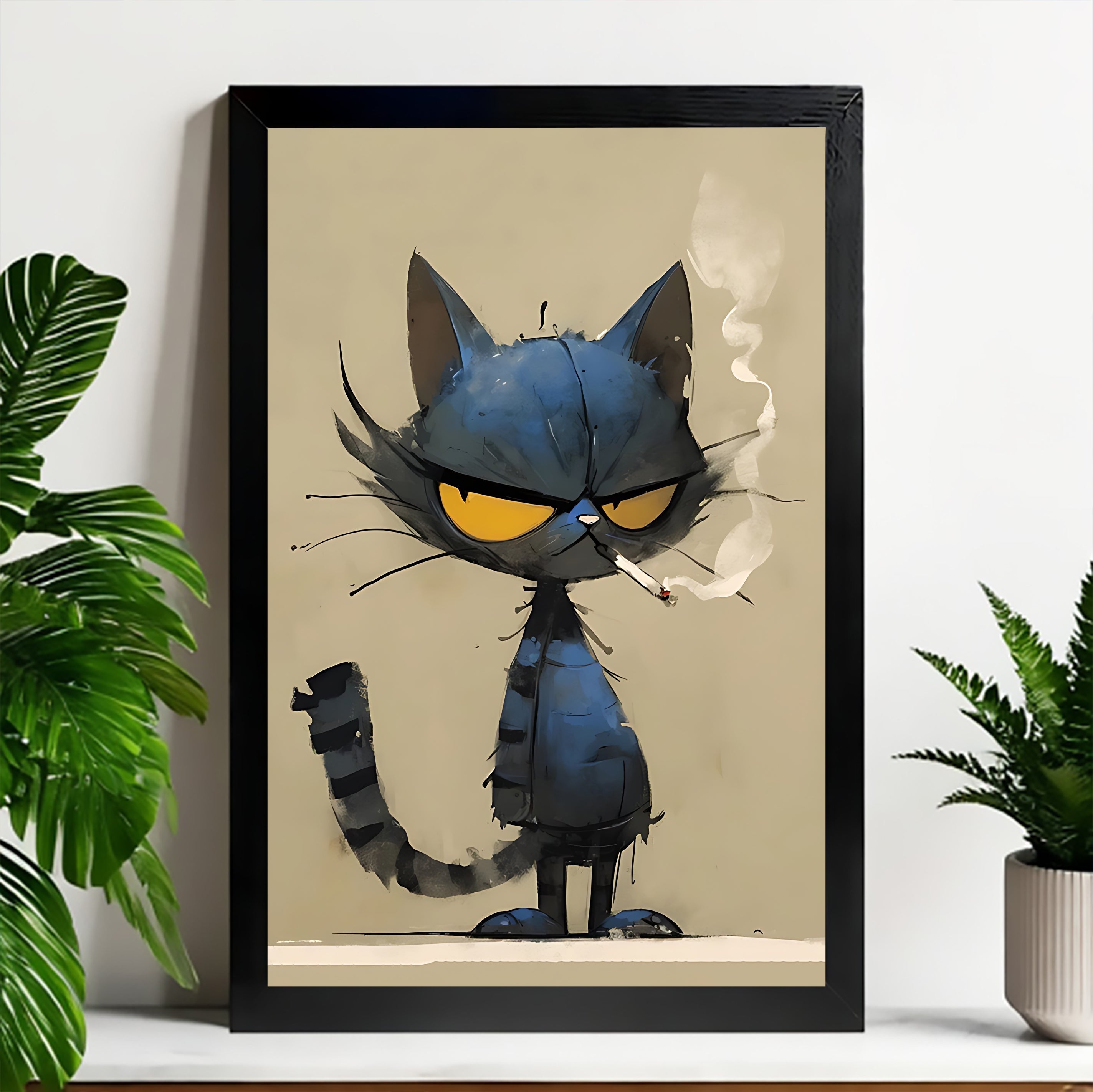 Neutral Abstract Framed Wall Art – Minimalist Line Art for Office or Studio | vexyla#M3450