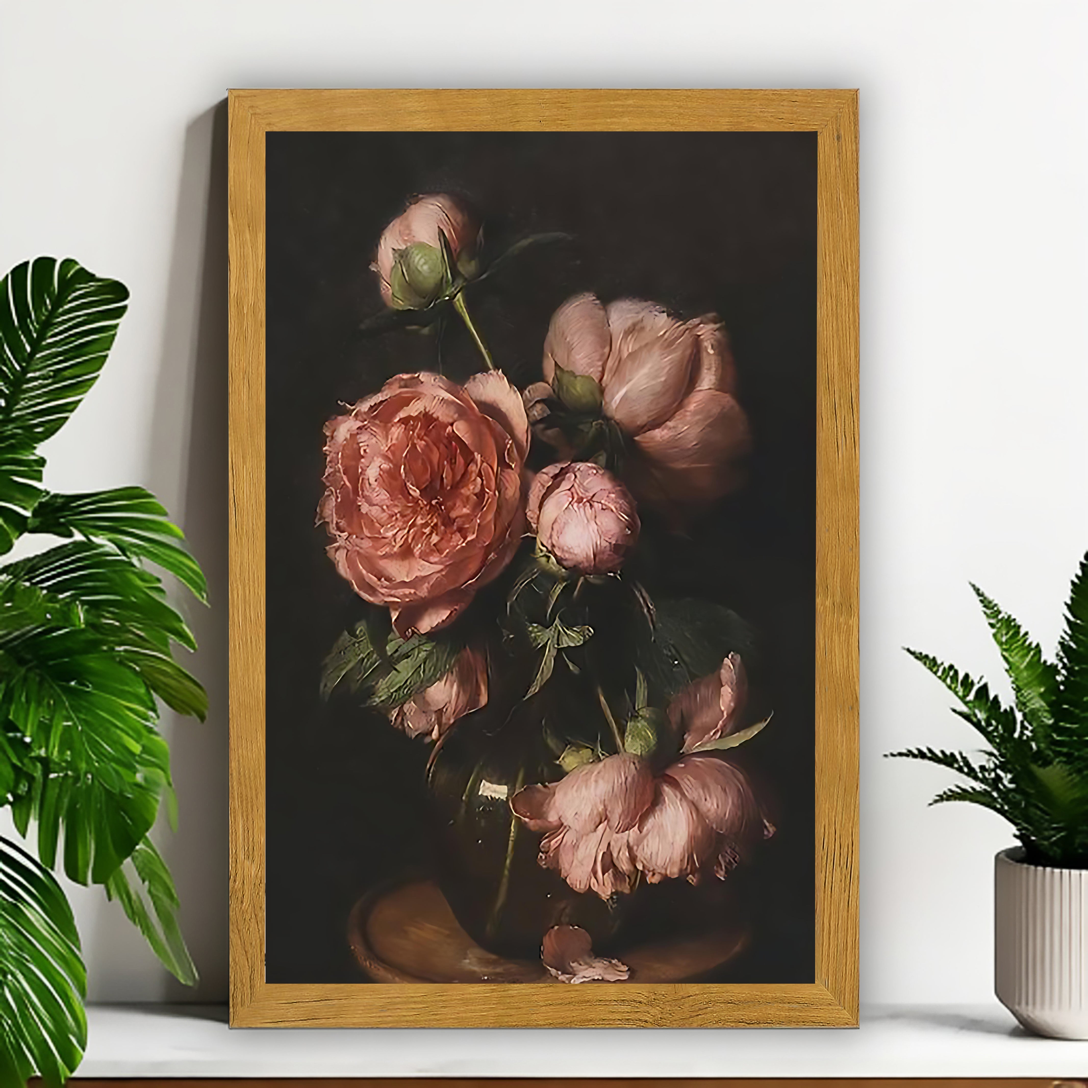 12x18 Wildflower Framed Art Print – Rustic Botanical Wall Decor for Entryway or Bedroom | vexyla #M20060