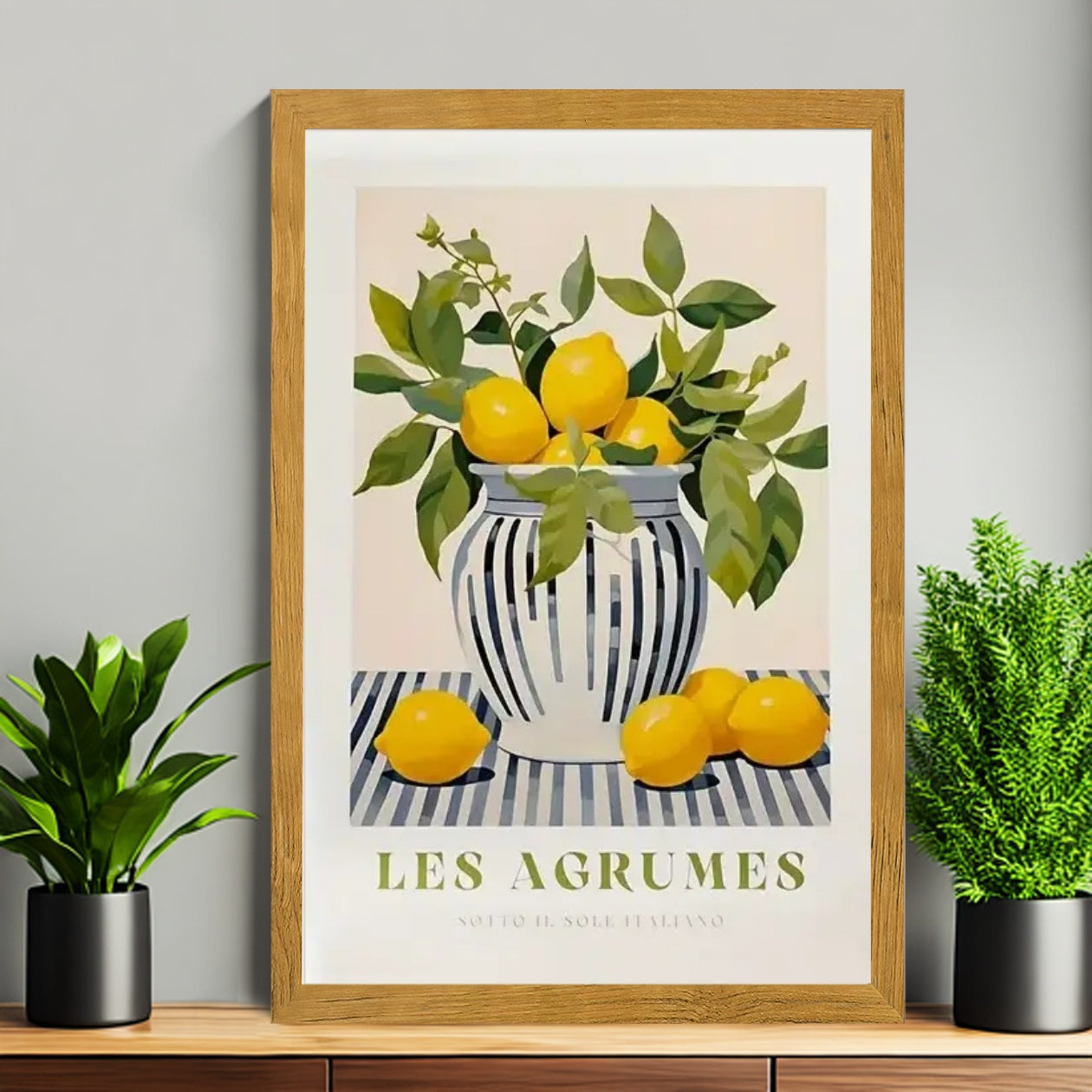 12x18 Neutral Abstract Framed Wall Art – Minimalist Line Art for Office or Studio | vexyla#M3128