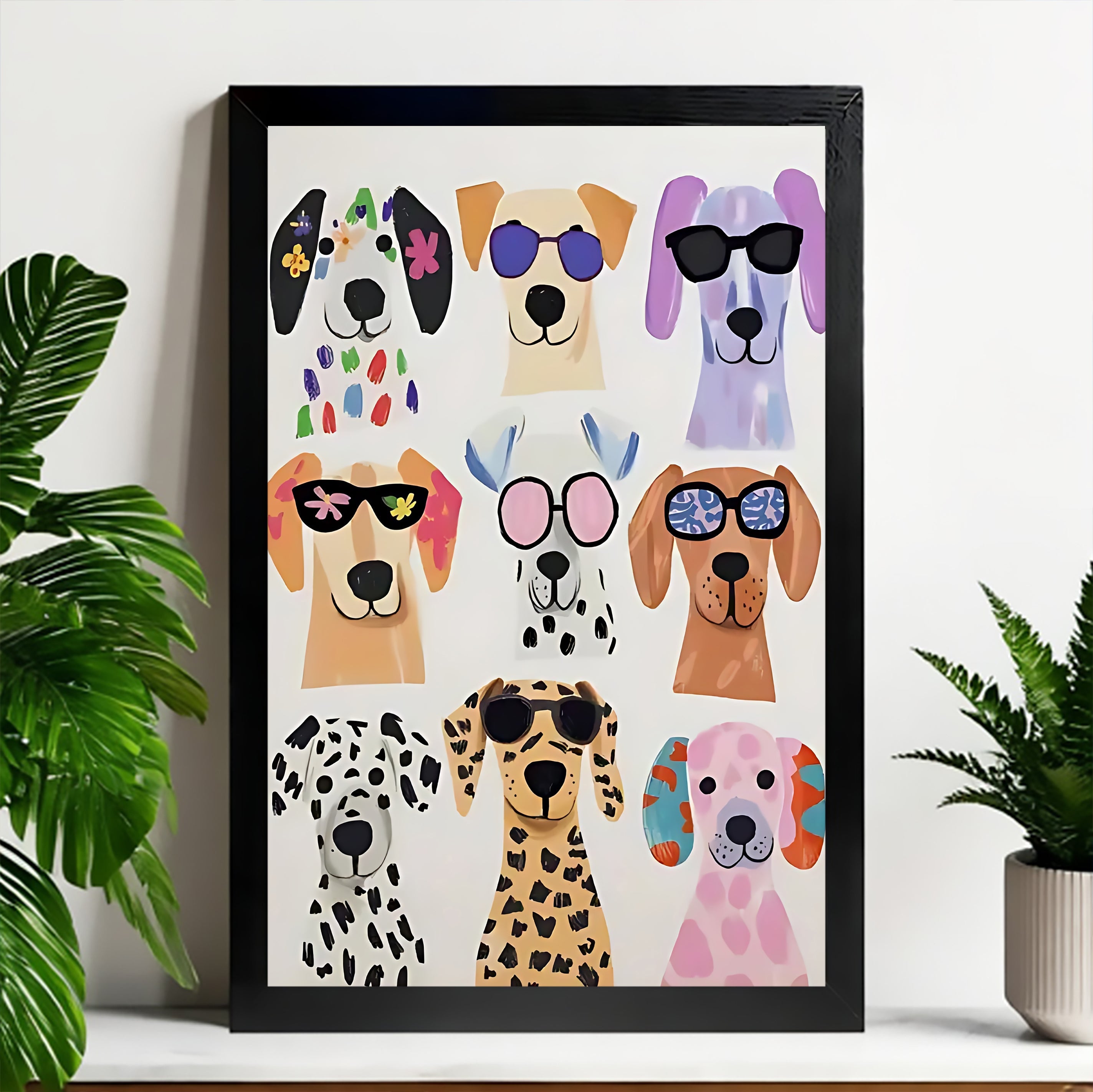 Neutral Abstract Framed Wall Art – Minimalist Line Art for Office or Studio | vexyla#M3433