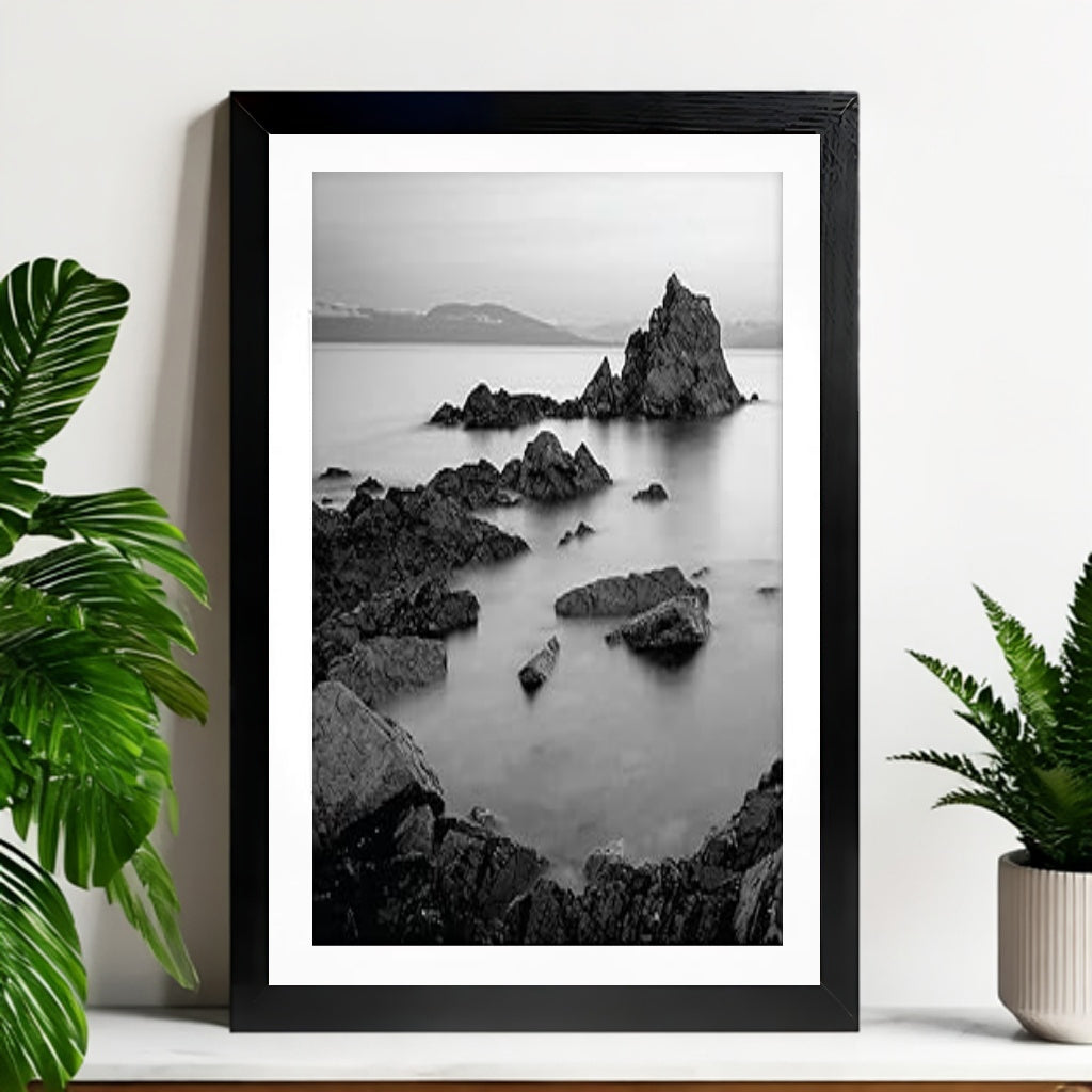 12x18 Neutral Abstract Framed Wall Art – Minimalist Line Art for Office or Studio | vexyla #M3012