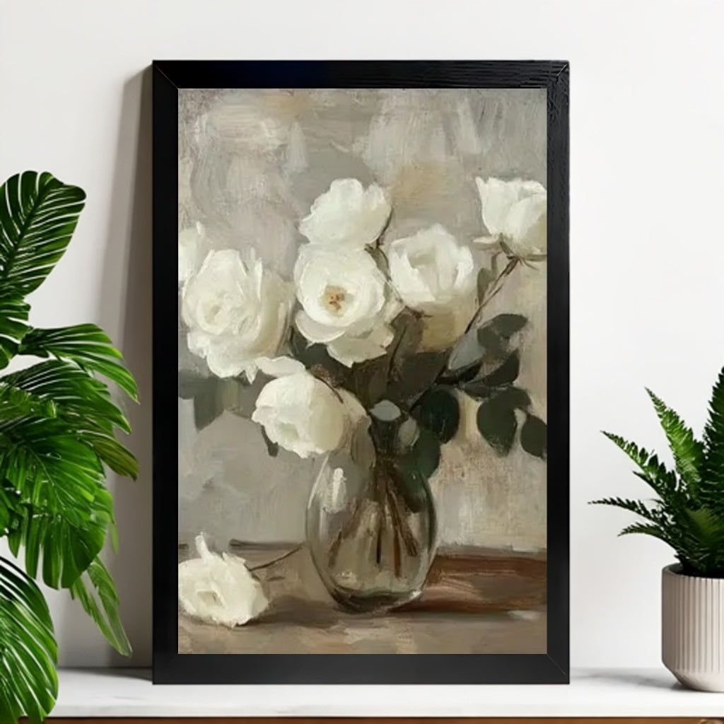 12x18 Wildflower Framed Art Print – Rustic Botanical Wall Decor for Entryway or Bedroom | vexyla #M2061