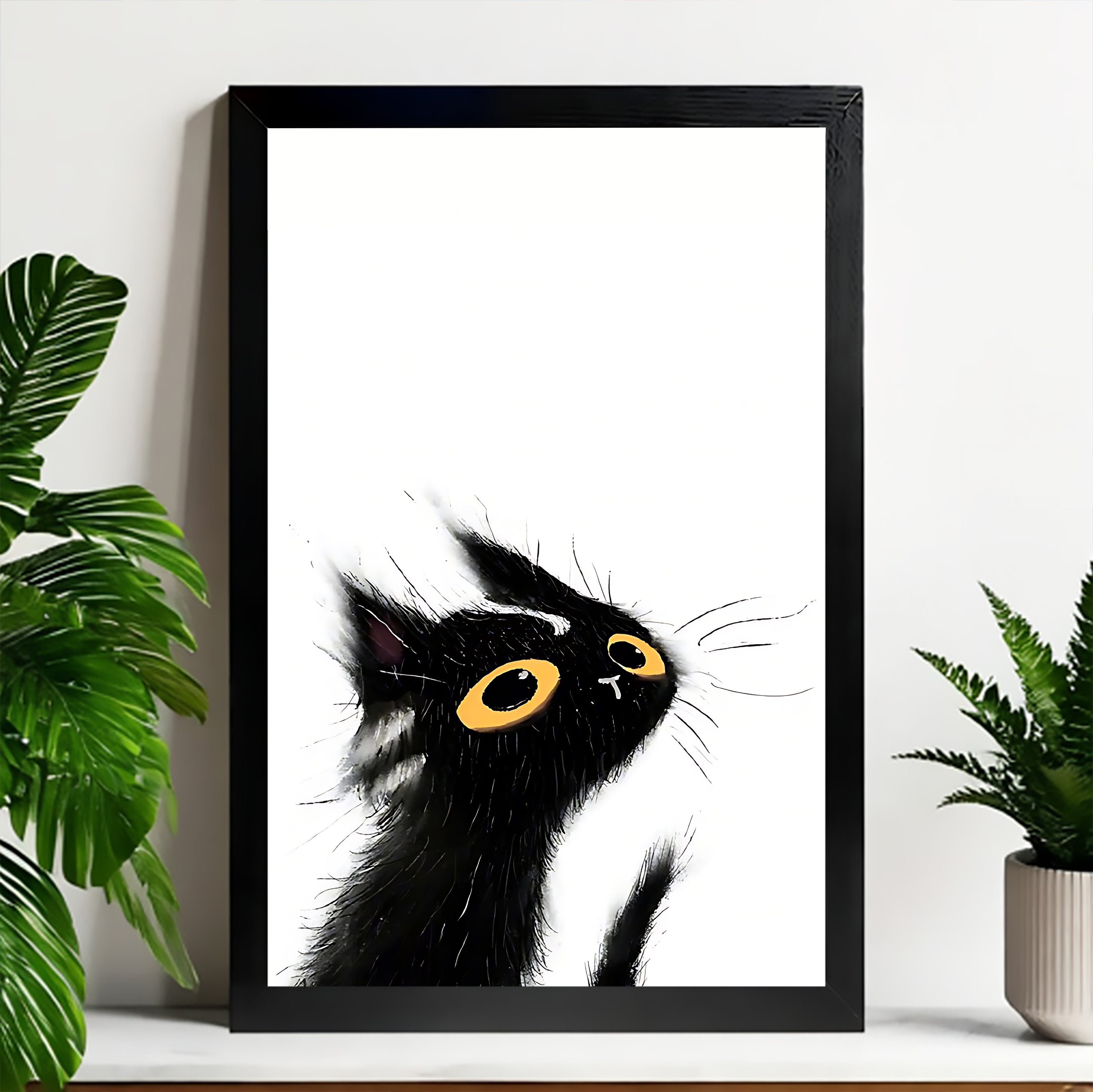Neutral Abstract Framed Wall Art – Minimalist Line Art for Office or Studio | vexyla#M3470