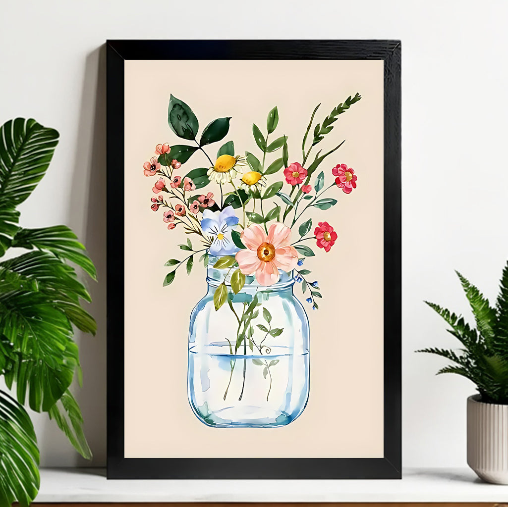 Neutral Abstract Framed Wall Art – Minimalist Line Art for Office or Studio | vexyla#M3253