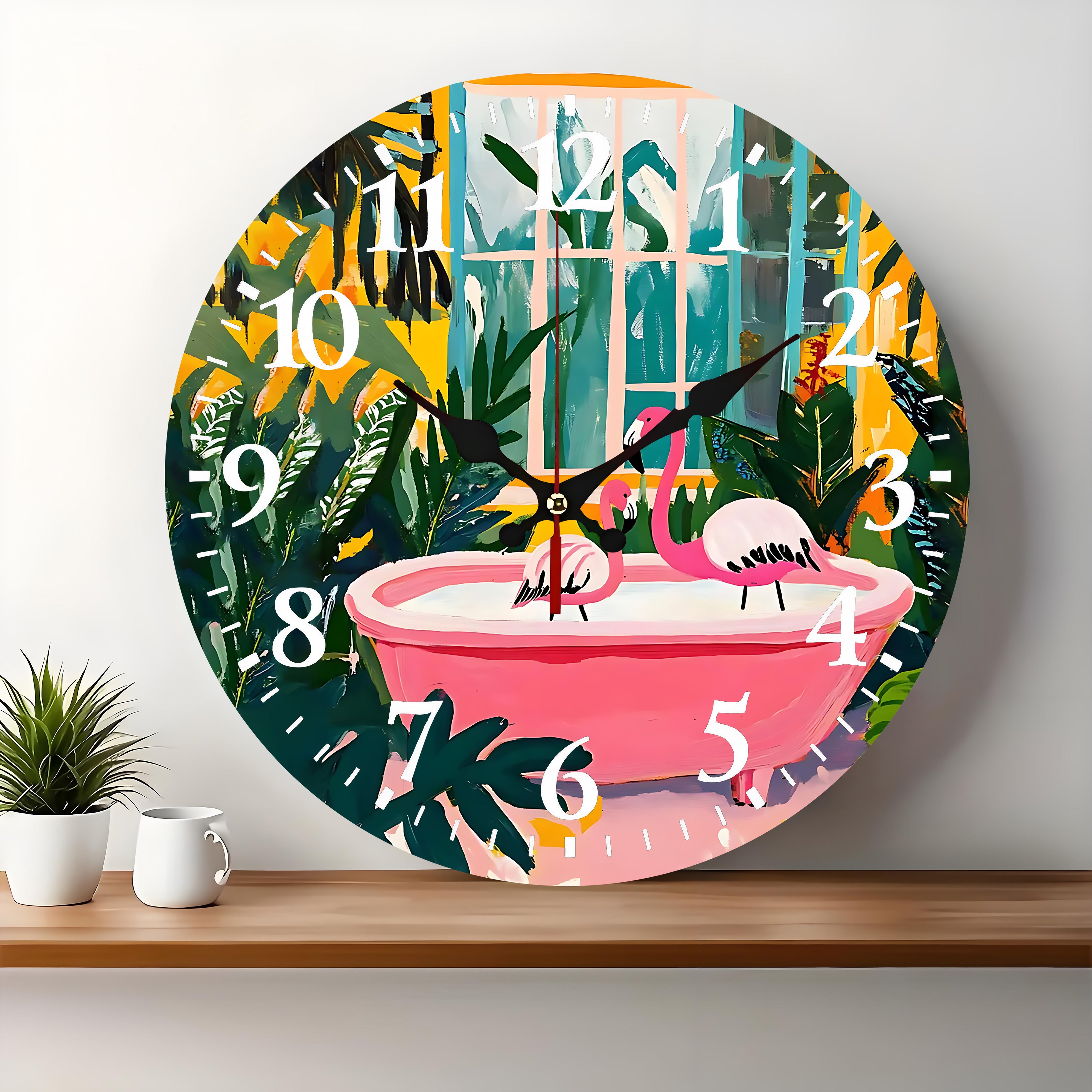 10x10 Decorative Wall Clock  – Ticking Wooden Wall Clock for Living Room or Hallway | vexyla#S1030