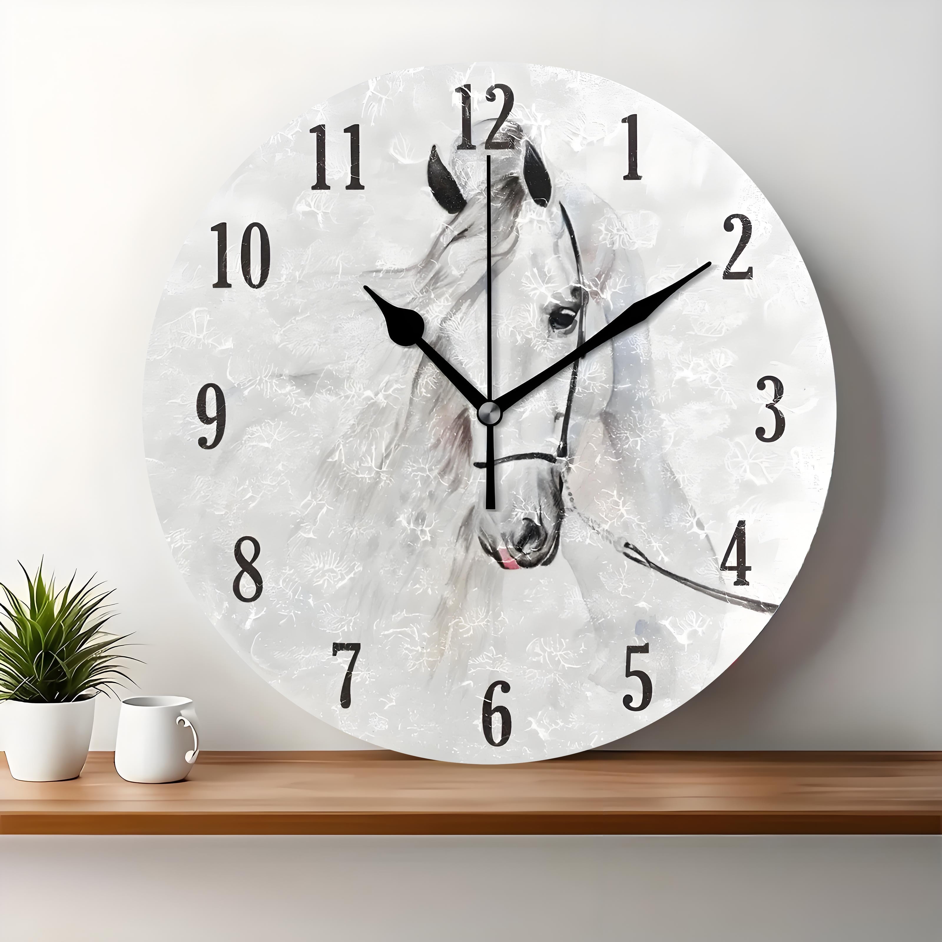 10x10 Decorative Wall Clock  – Ticking Wooden Wall Clock for Living Room or Hallway | vexyla#S1016
