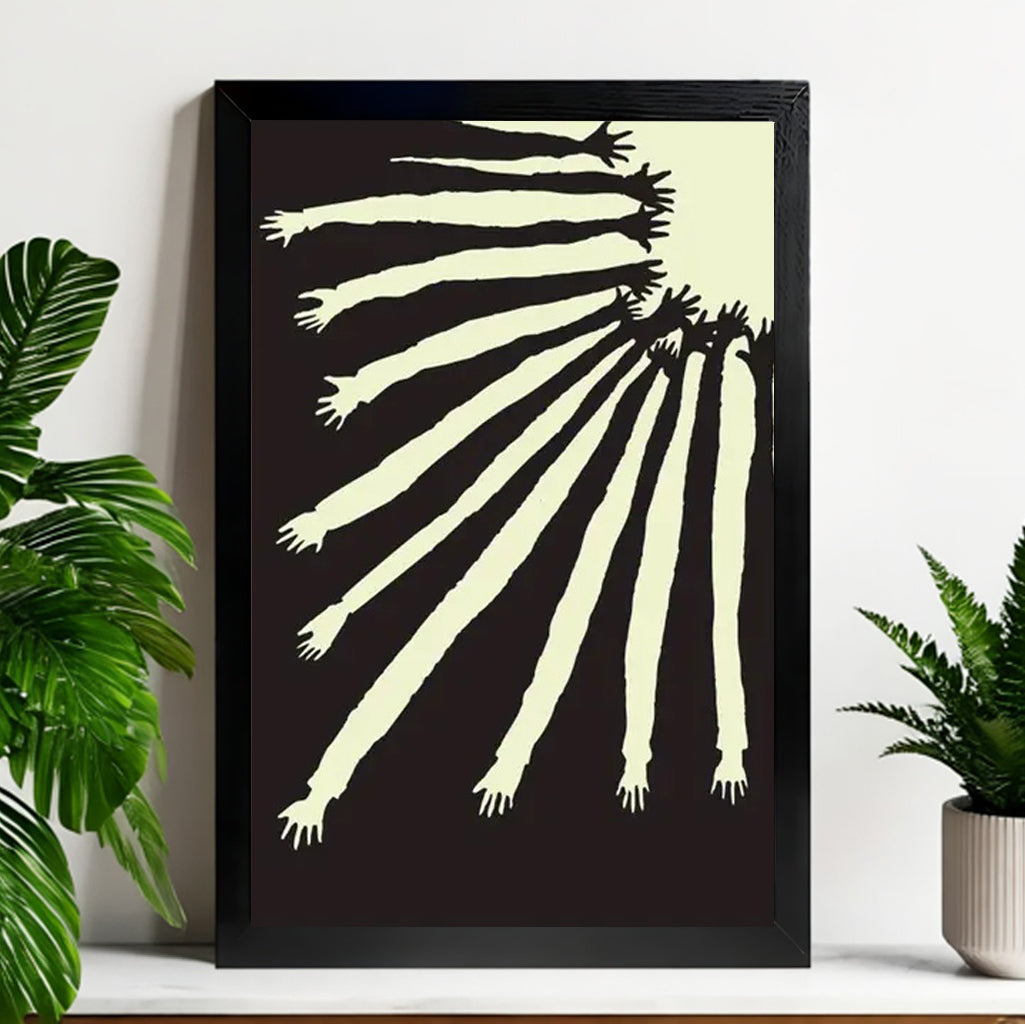 12x18 Neutral Abstract Framed Wall Art – Minimalist Line Art for Office or Studio | vexyla #M3019