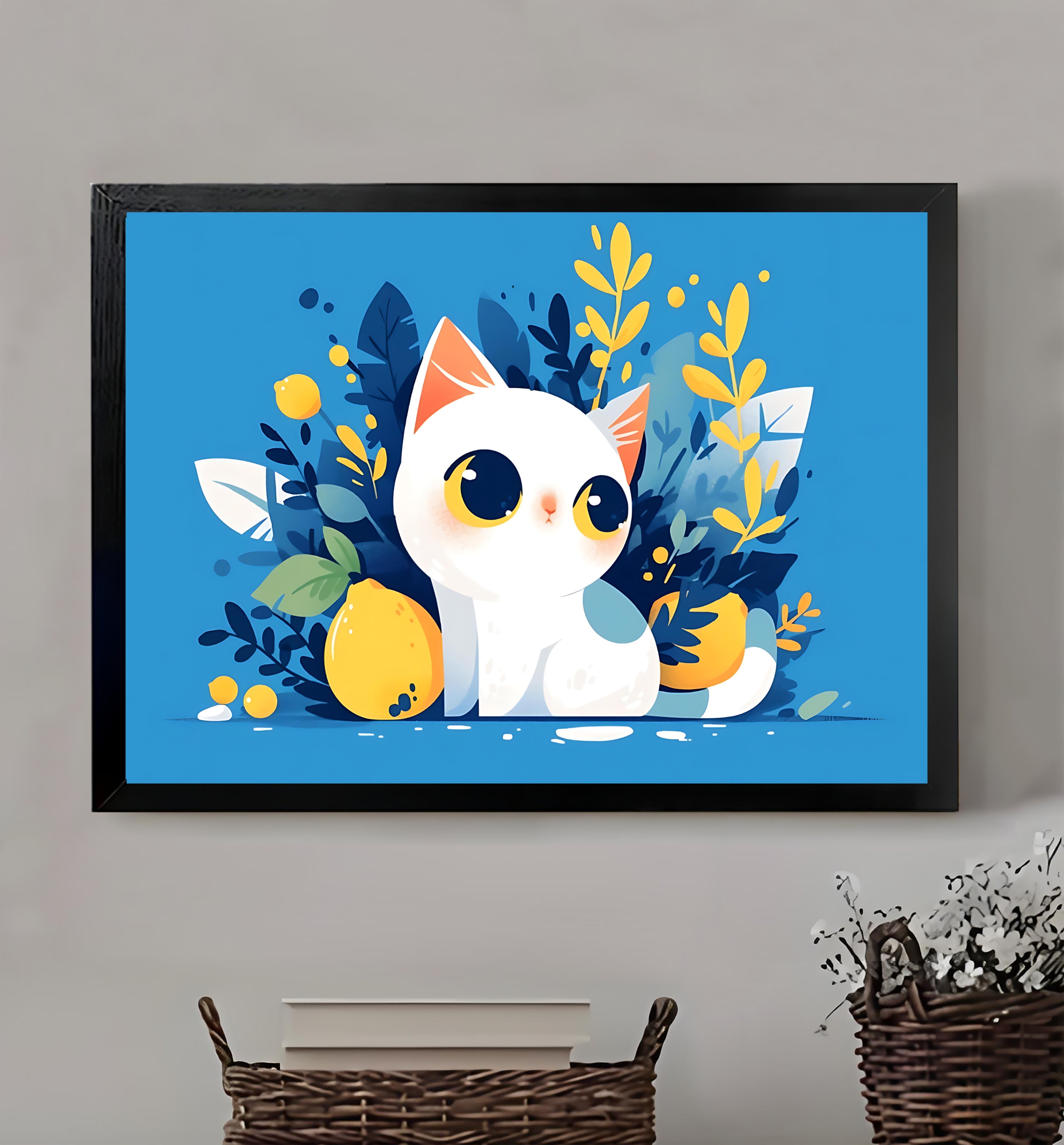 Neutral Abstract Framed Wall Art – Minimalist Line Art for Office or Studio | vexyla #M3367