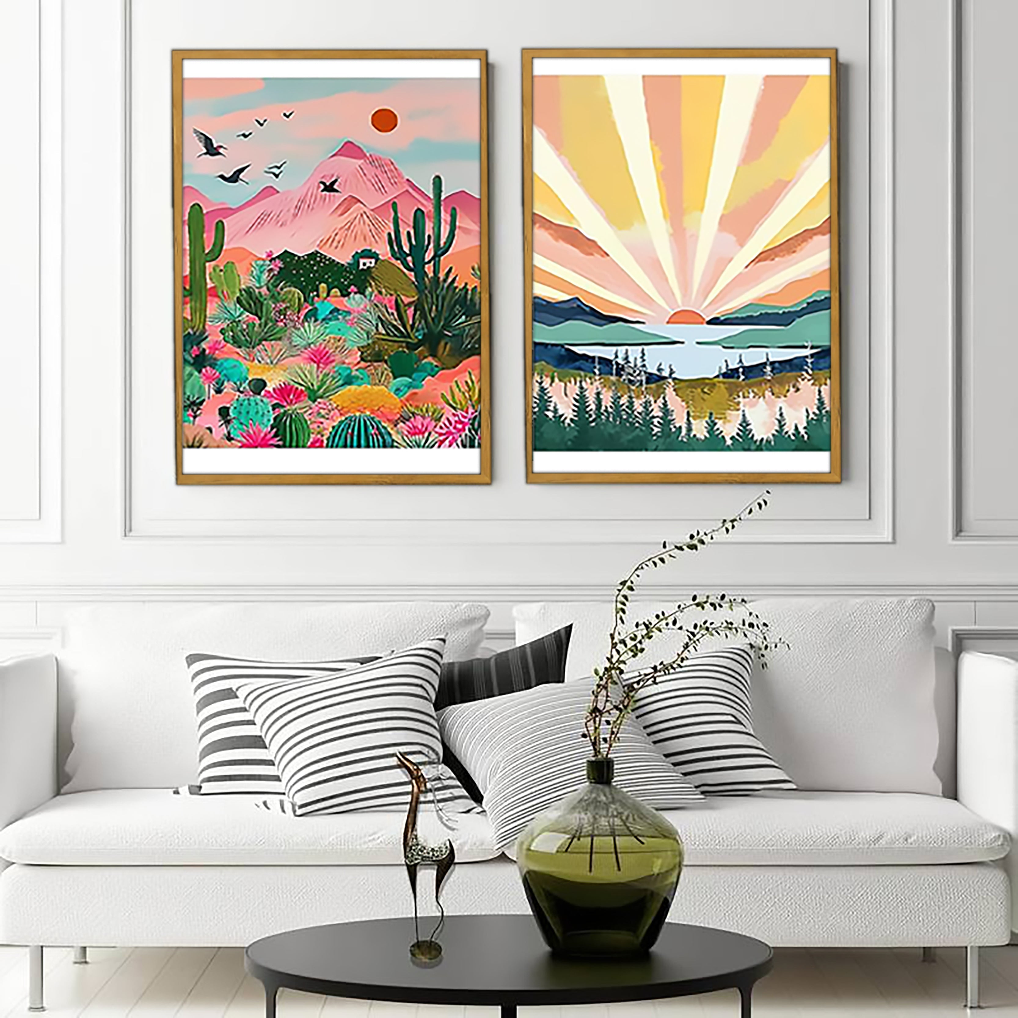 2PC Nature-Inspired Framed Wall Art – Soft Tones for Living Room & Bedroom | vexyla Frames #ZH002