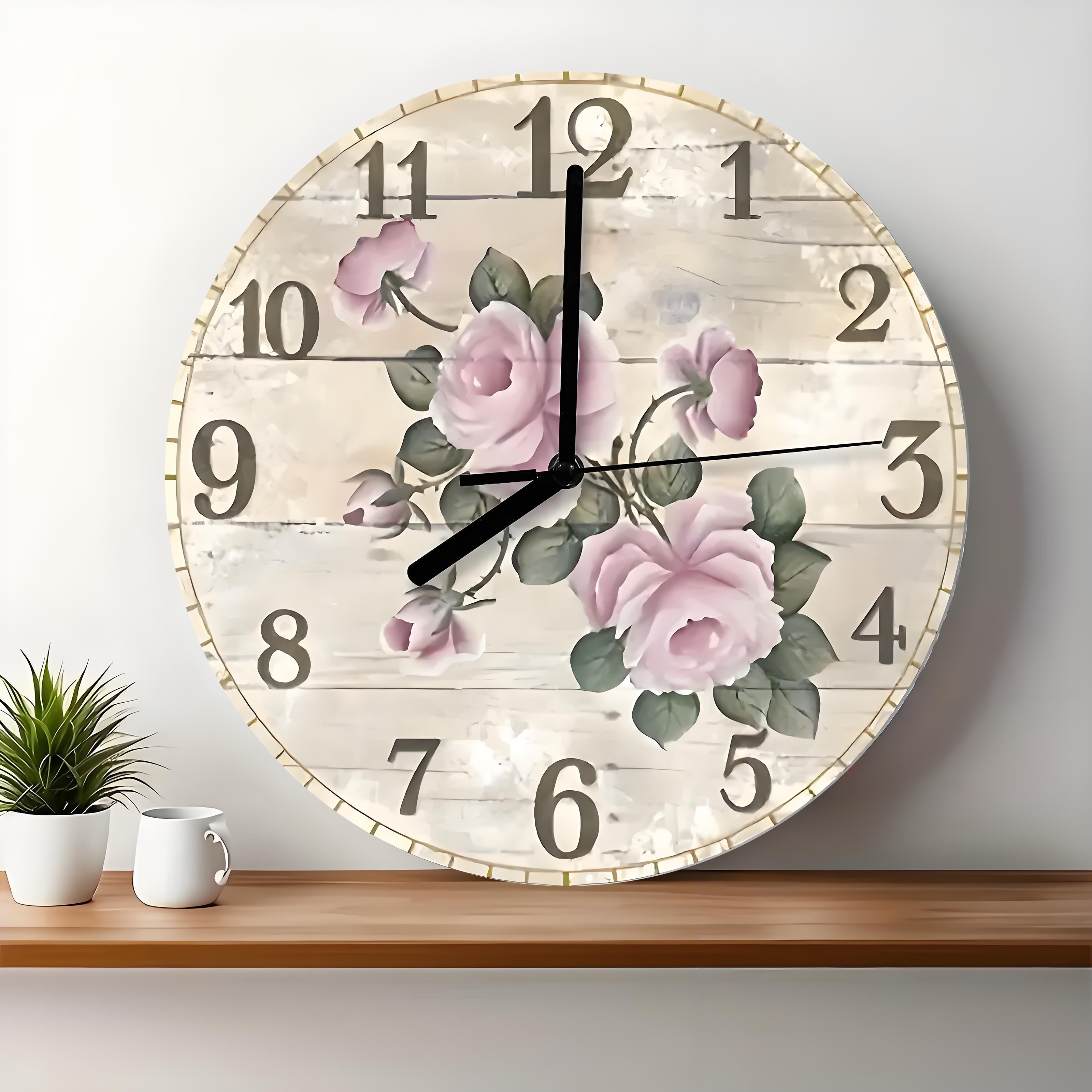 10x10 Decorative Wall Clock  – Ticking Wooden Wall Clock for Living Room or Hallway | vexyla#S1017
