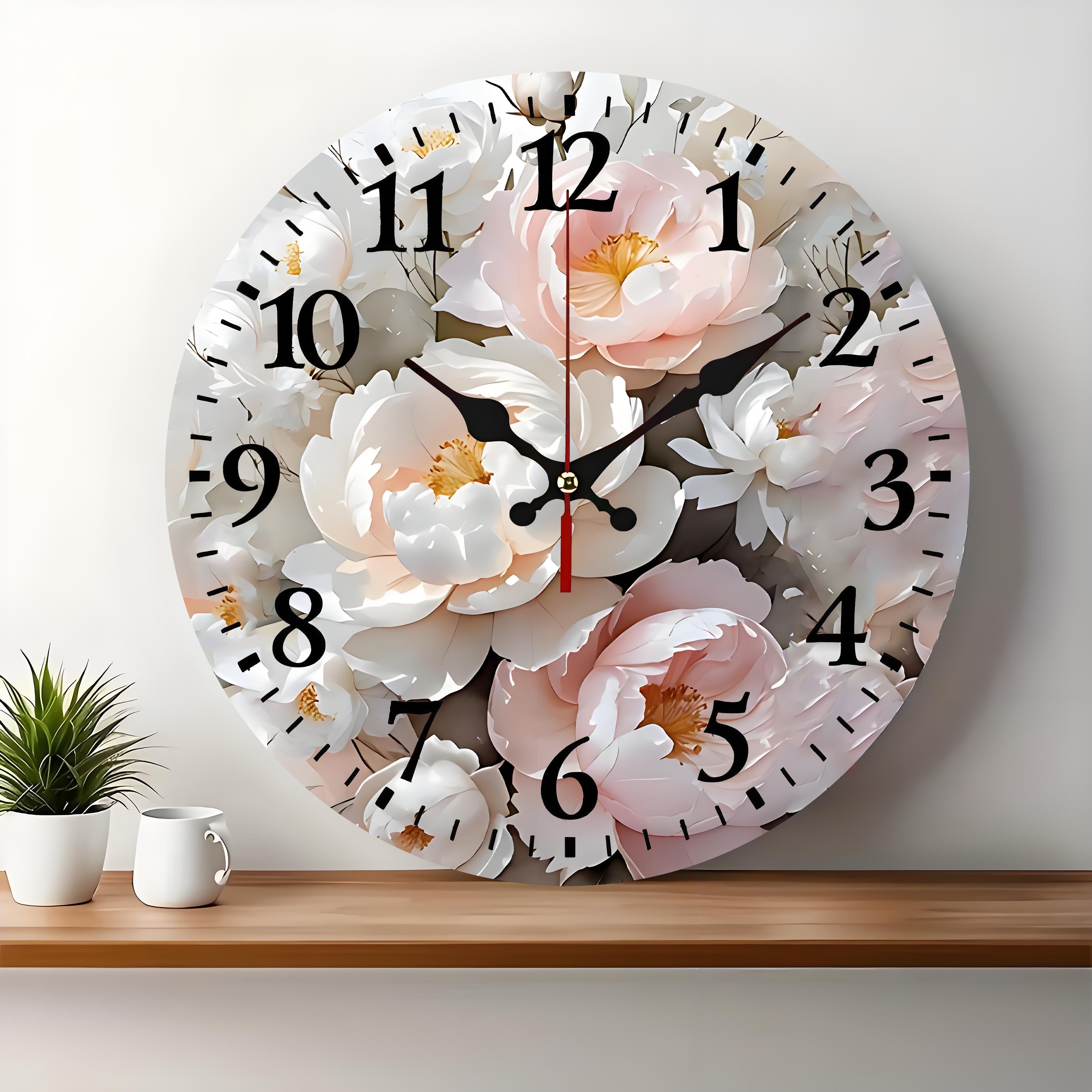 10x10 Decorative Wall Clock  – Ticking Wooden Wall Clock for Living Room or Hallway | vexyla#S1023