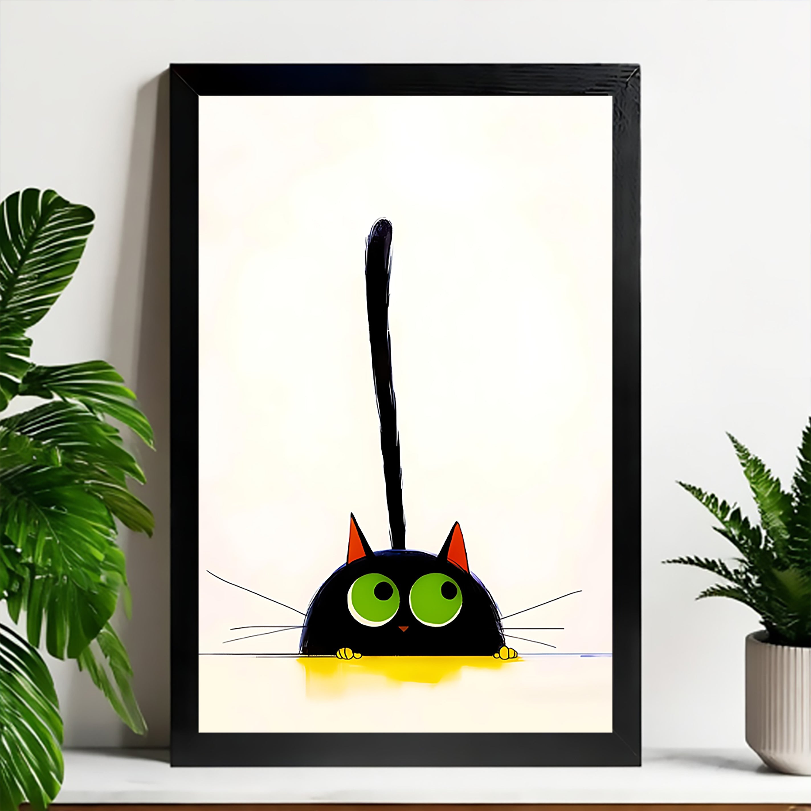 Neutral Abstract Framed Wall Art – Minimalist Line Art for Office or Studio | vexyla#M3408