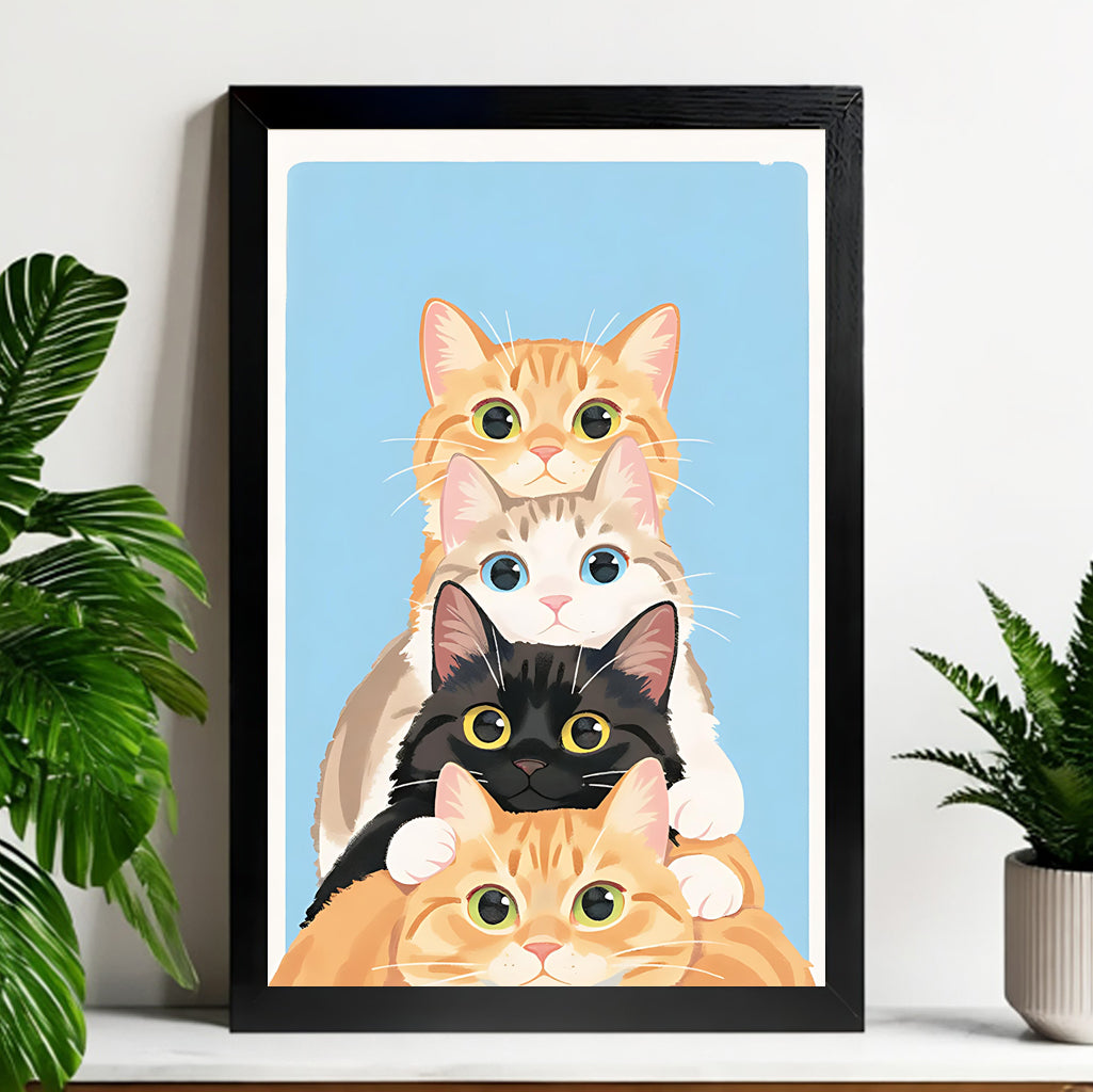Neutral Abstract Framed Wall Art – Minimalist Line Art for Office or Studio | vexyla#M3347