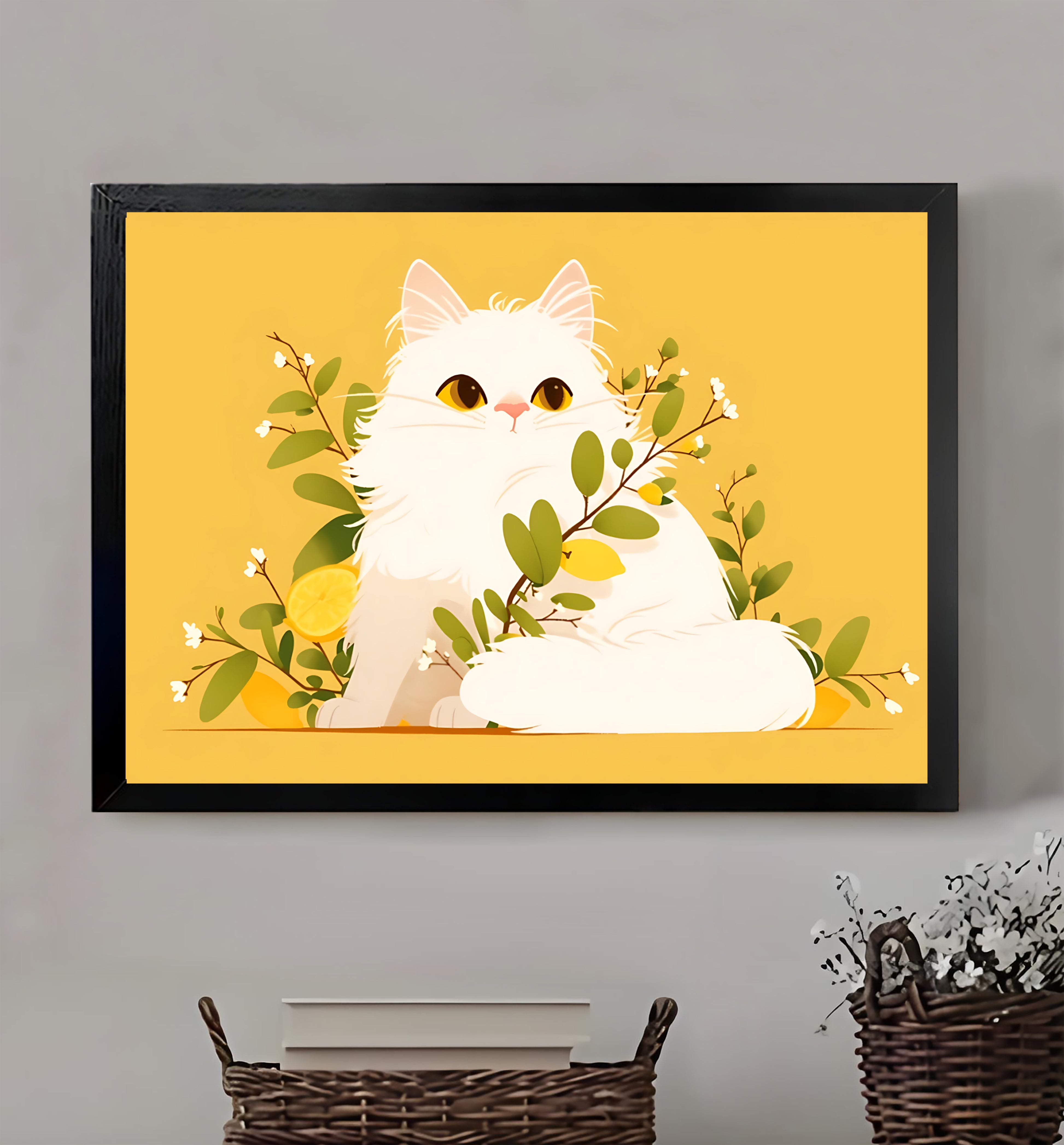 Neutral Abstract Framed Wall Art – Minimalist Line Art for Office or Studio | vexyla #M3368