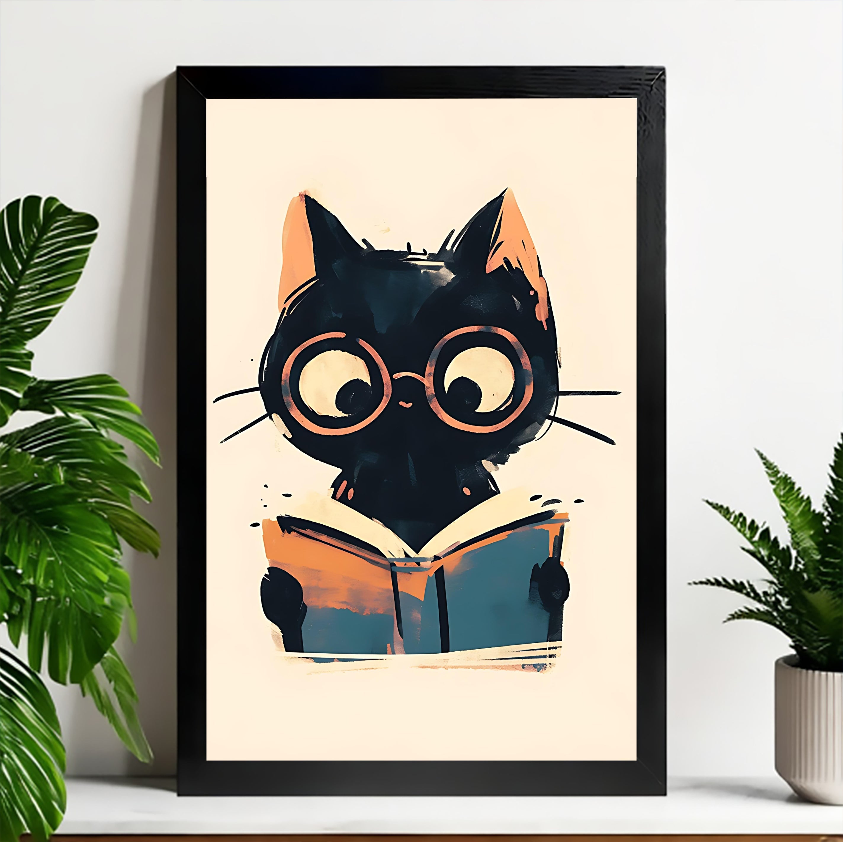 Neutral Abstract Framed Wall Art – Minimalist Line Art for Office or Studio | vexyla#M3498