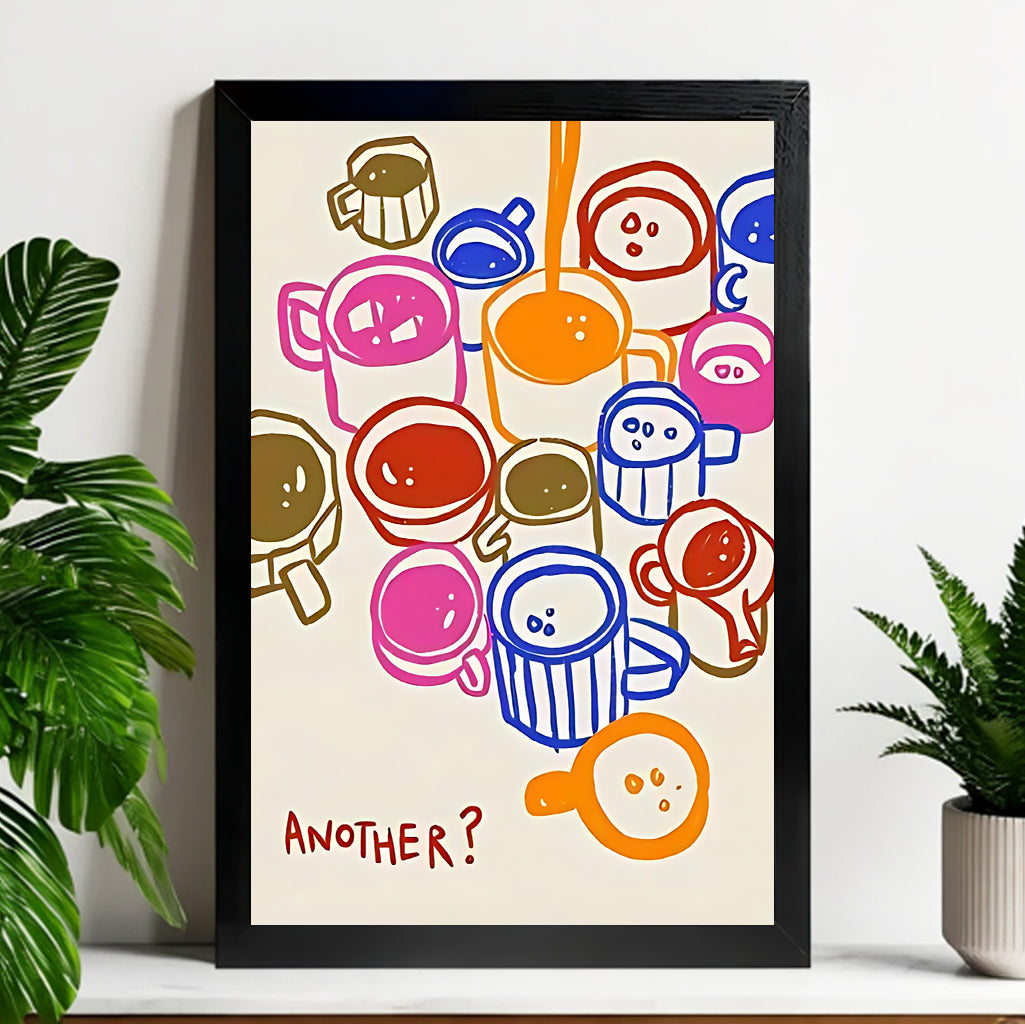 12x18 Neutral Abstract Framed Wall Art – Minimalist Line Art for Office or Studio | vexyla#M3147